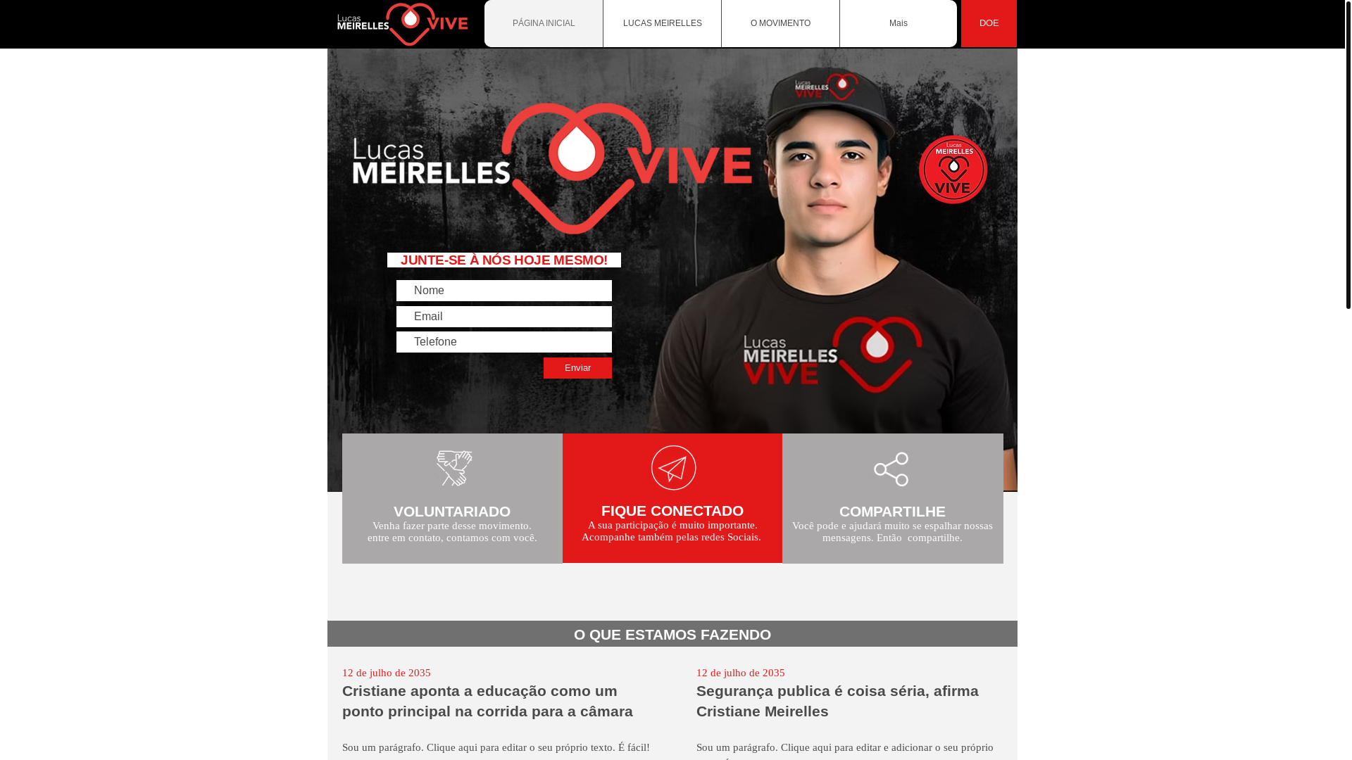 website screenshot of https://lucasmeirellesvive.com.br/