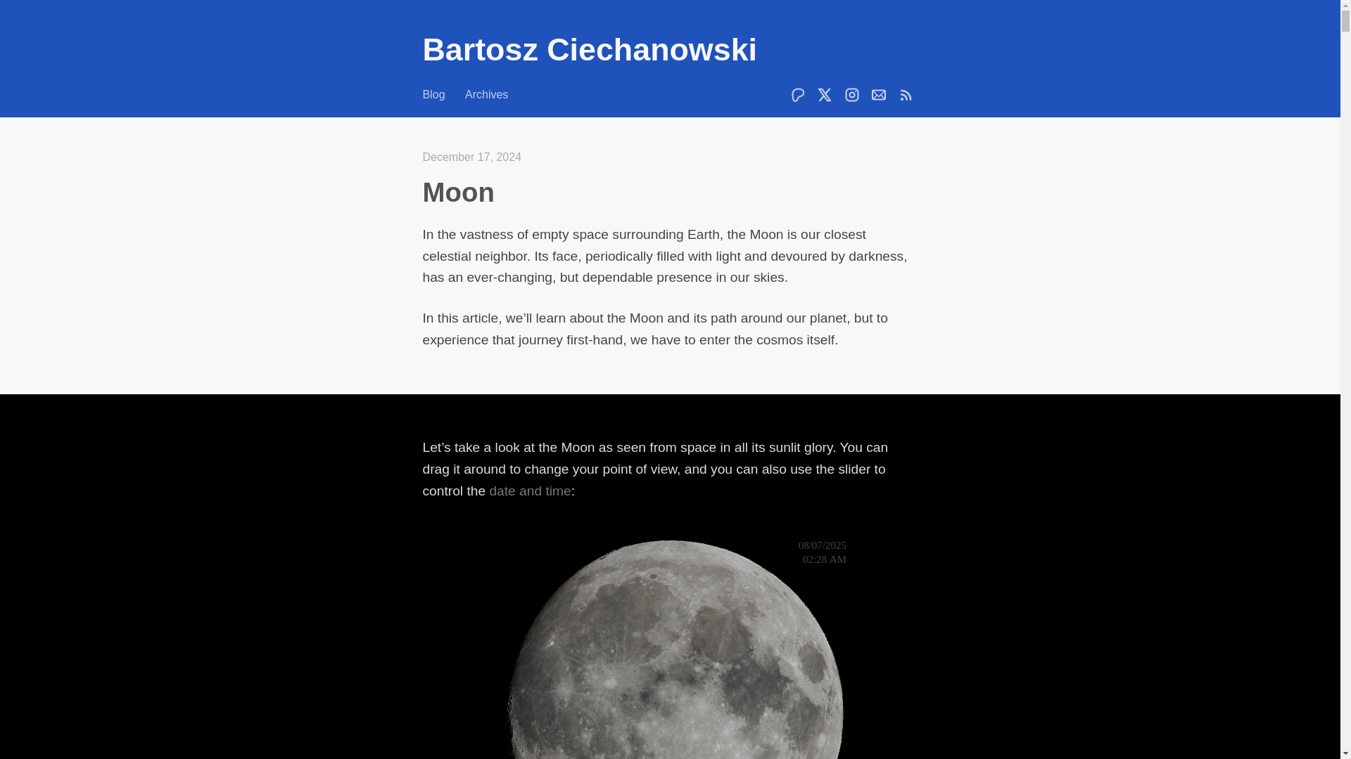 website screenshot of https://ciechanow.ski