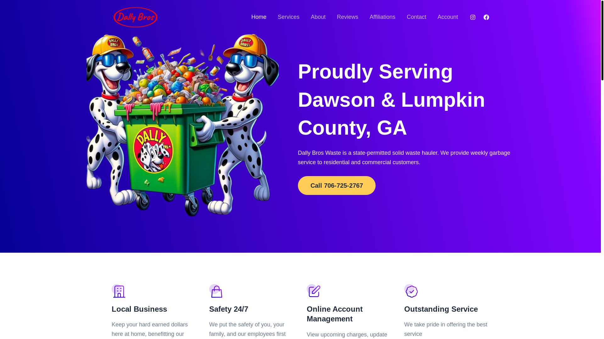 website screenshot of https://dallybroswaste.com/