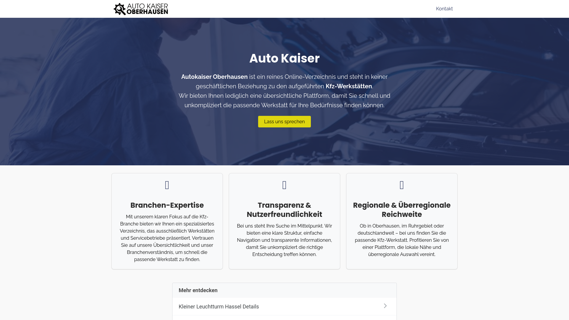 website screenshot of https://autokaiser-oberhausen.de/