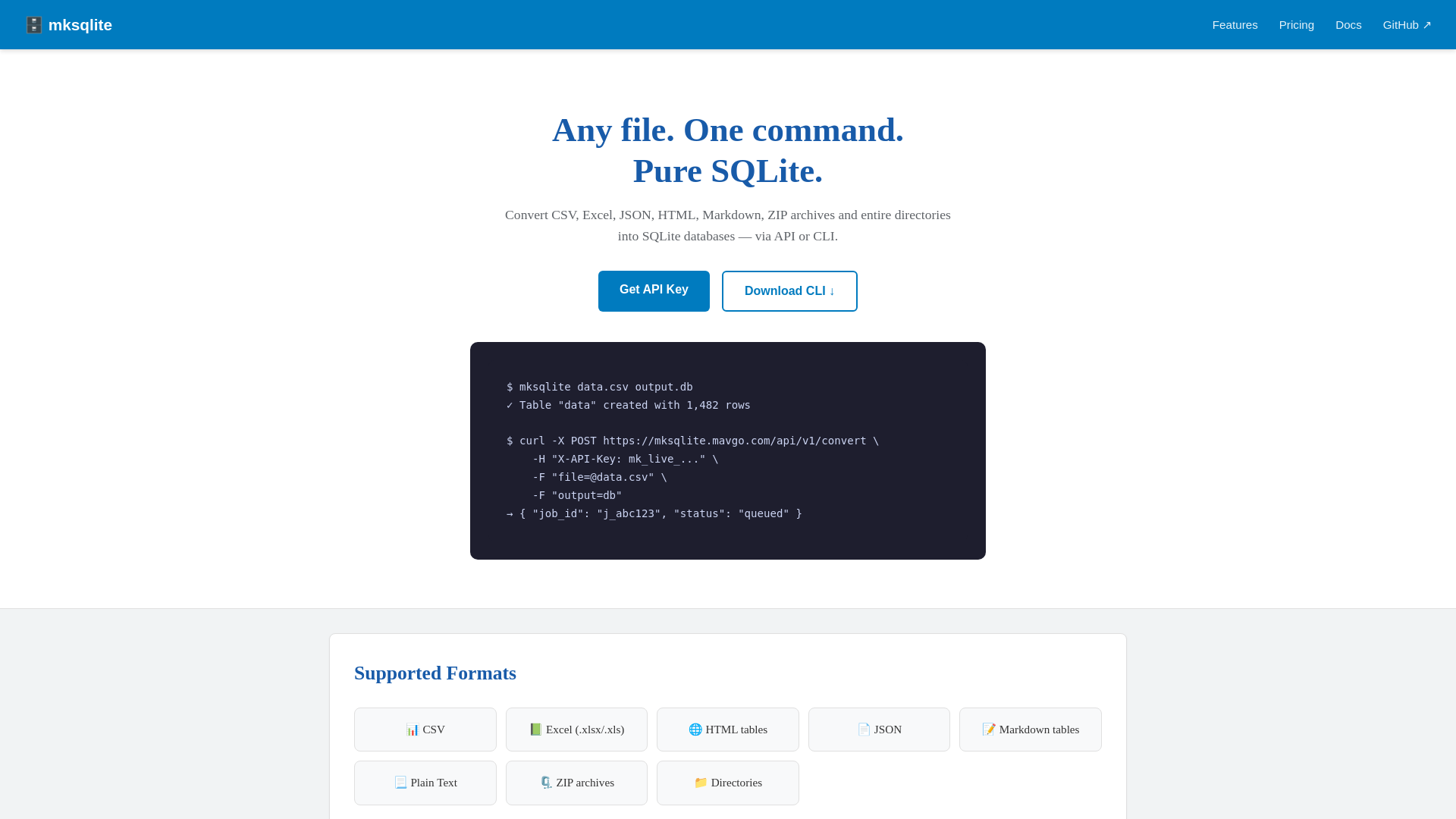 website screenshot of https://mksqlite-web.pages.dev/