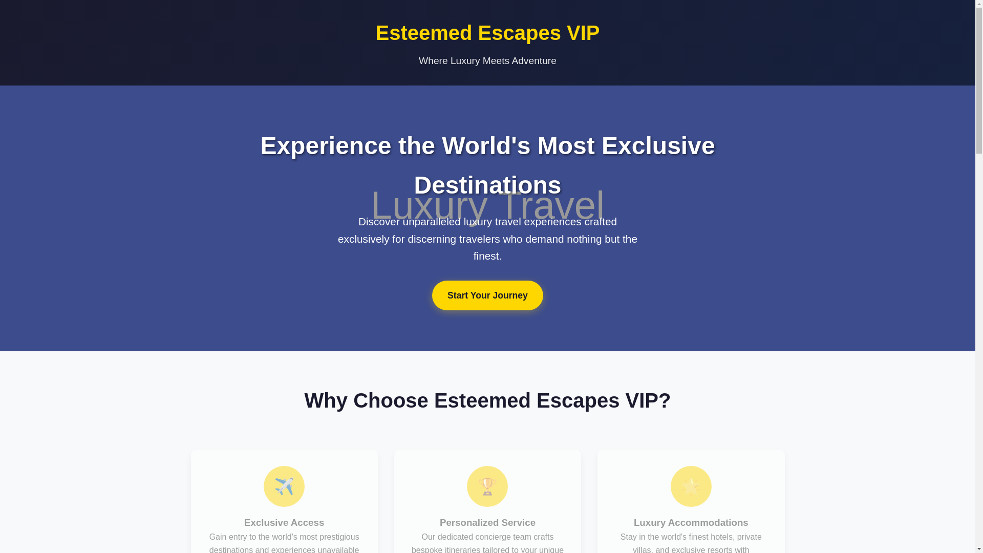 website screenshot of https://esteemedescapes.vip/