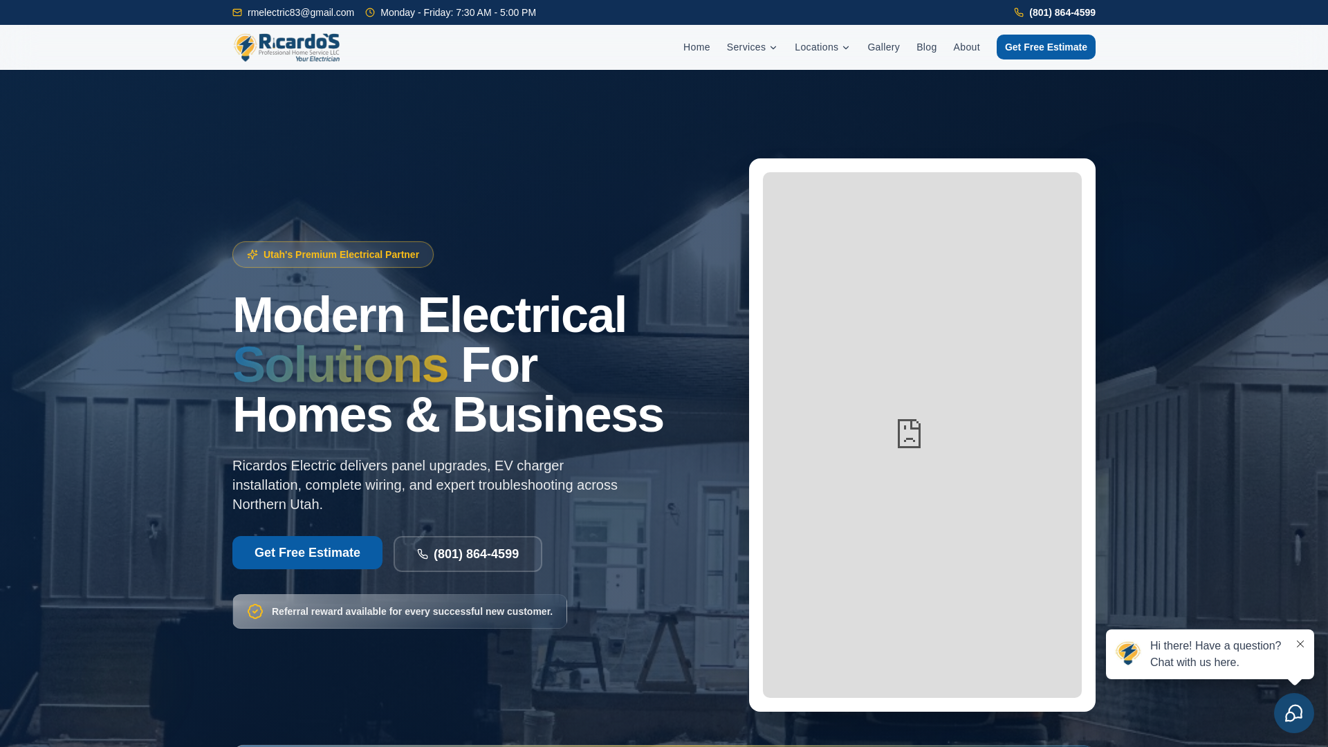 website screenshot of https://ricardosprofessionalhomeservicellc.com/