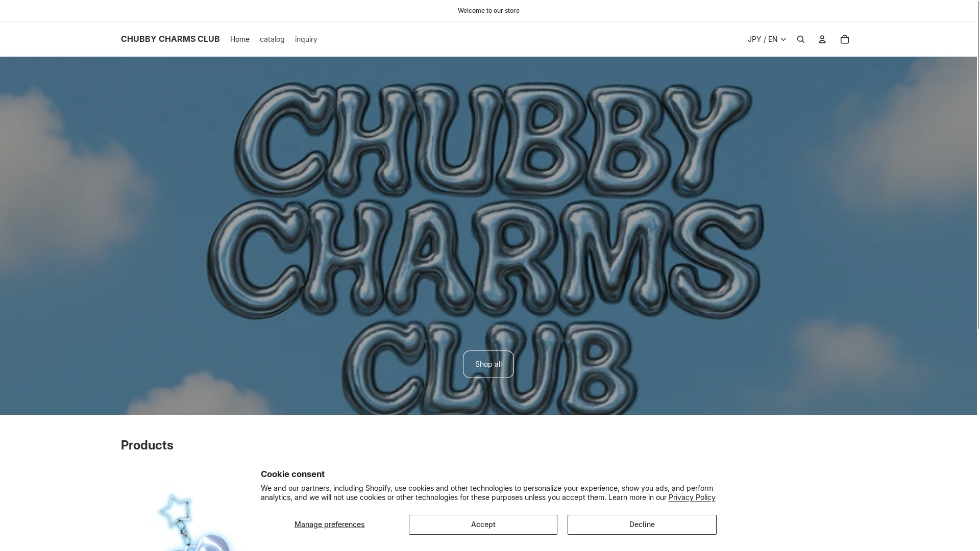 website screenshot of https://chubbycharmsclub.com/