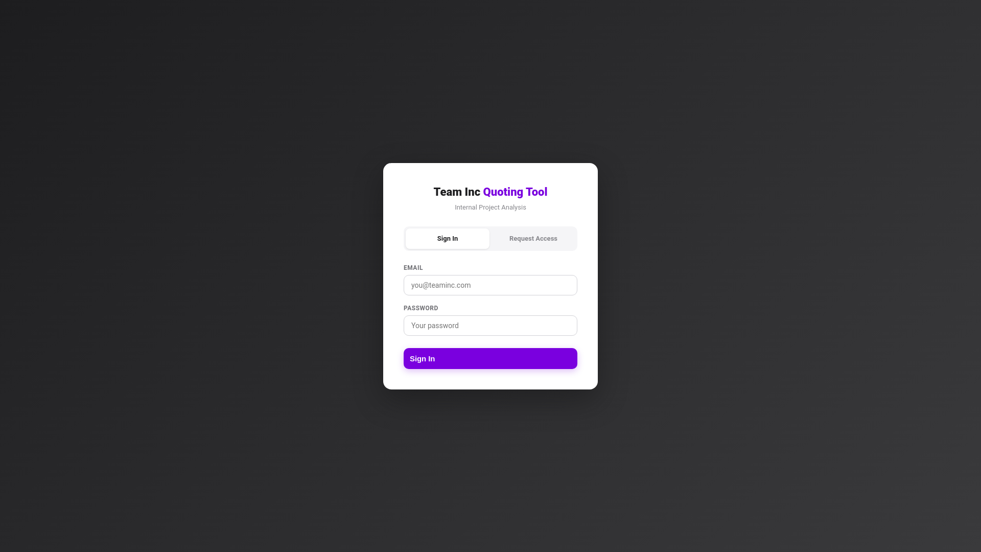 website screenshot of https://tisi-quoting-tool.pages.dev/