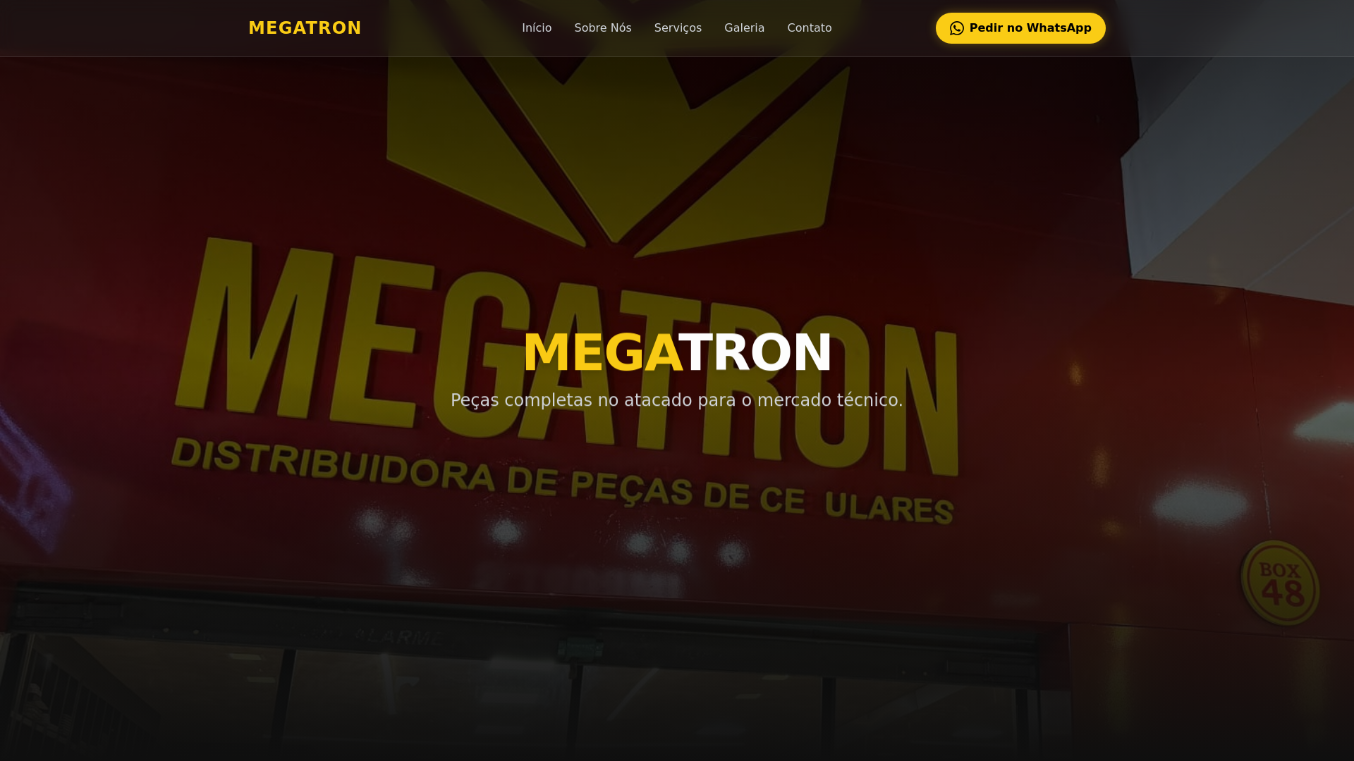 website screenshot of https://mgdistribuidorapecas.com.br/