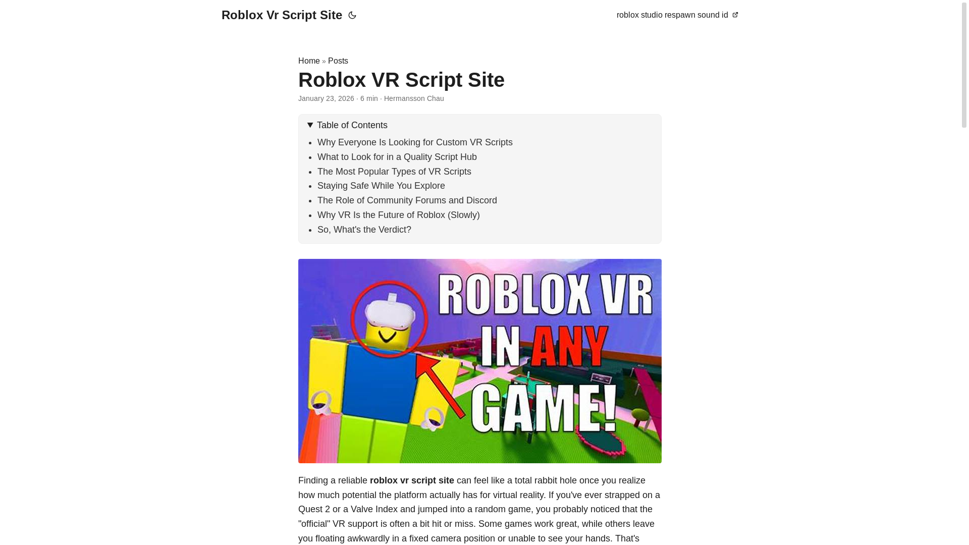 website screenshot of https://robloxvrscriptsite.pages.dev/