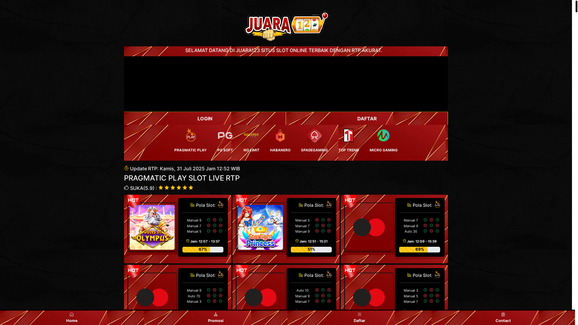 website screenshot of https://rtpjuara123list-9.pages.dev/