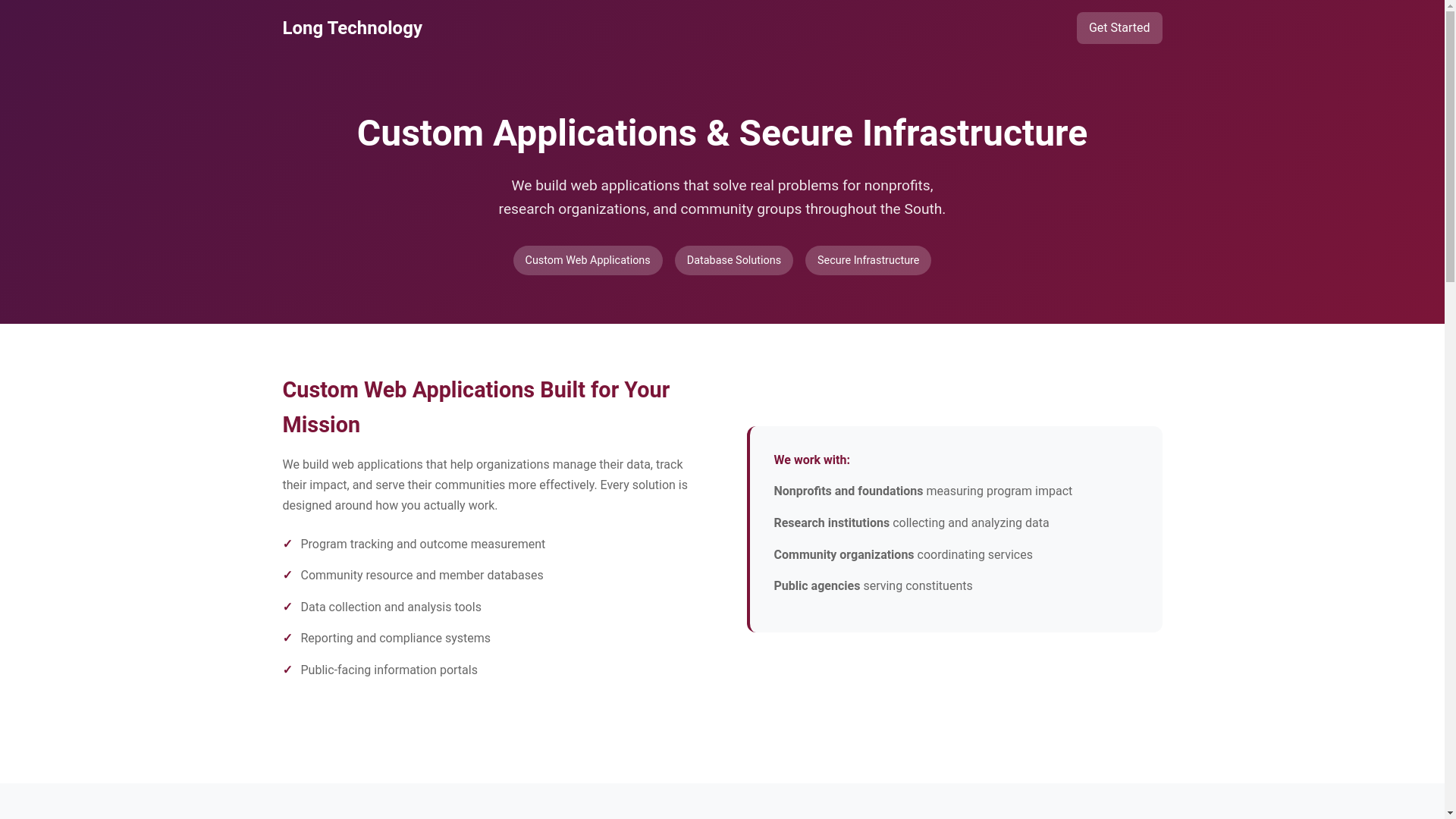 website screenshot of https://long-technology.pages.dev/