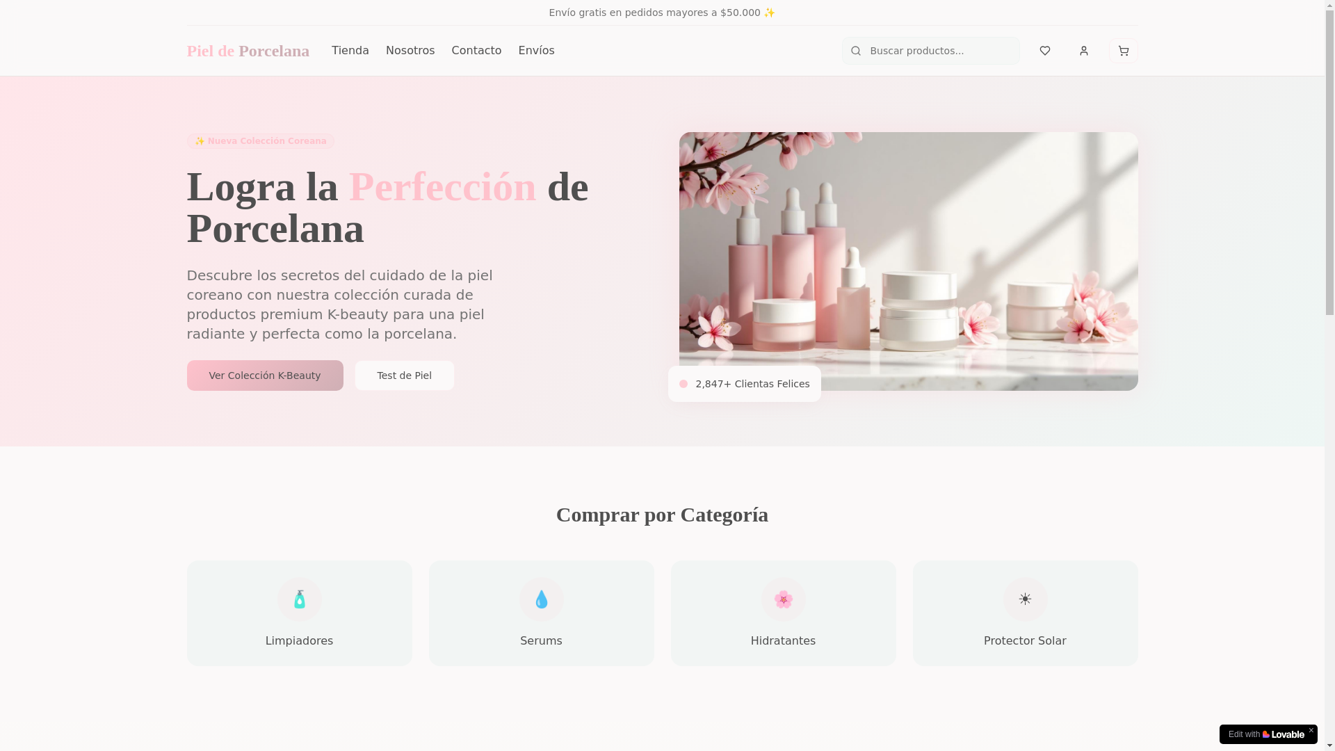 website screenshot of https://pieldeporcelana.ar/