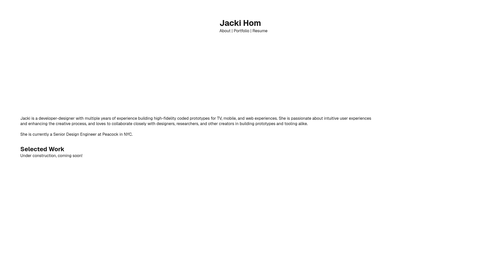 website screenshot of https://jackihom.com/