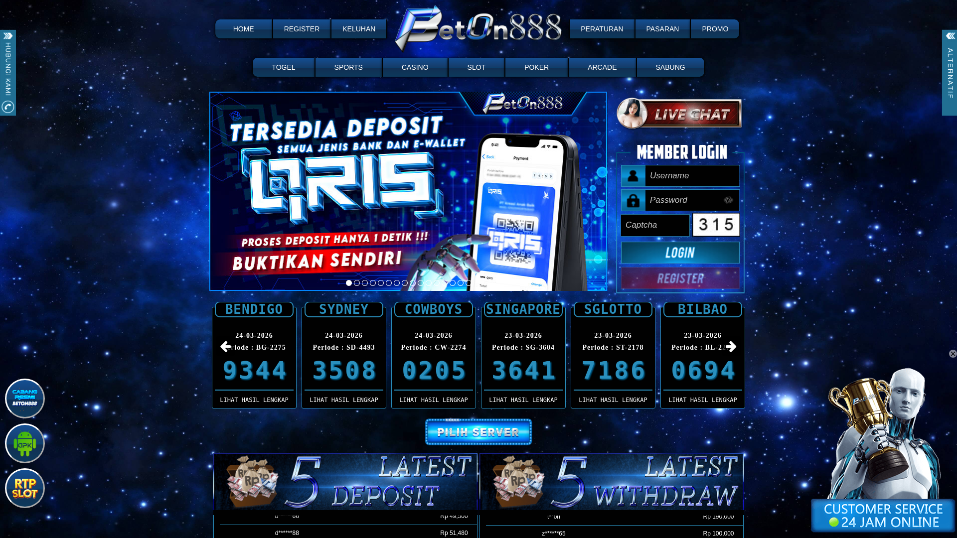 website screenshot of https://makmurbeton888.com/