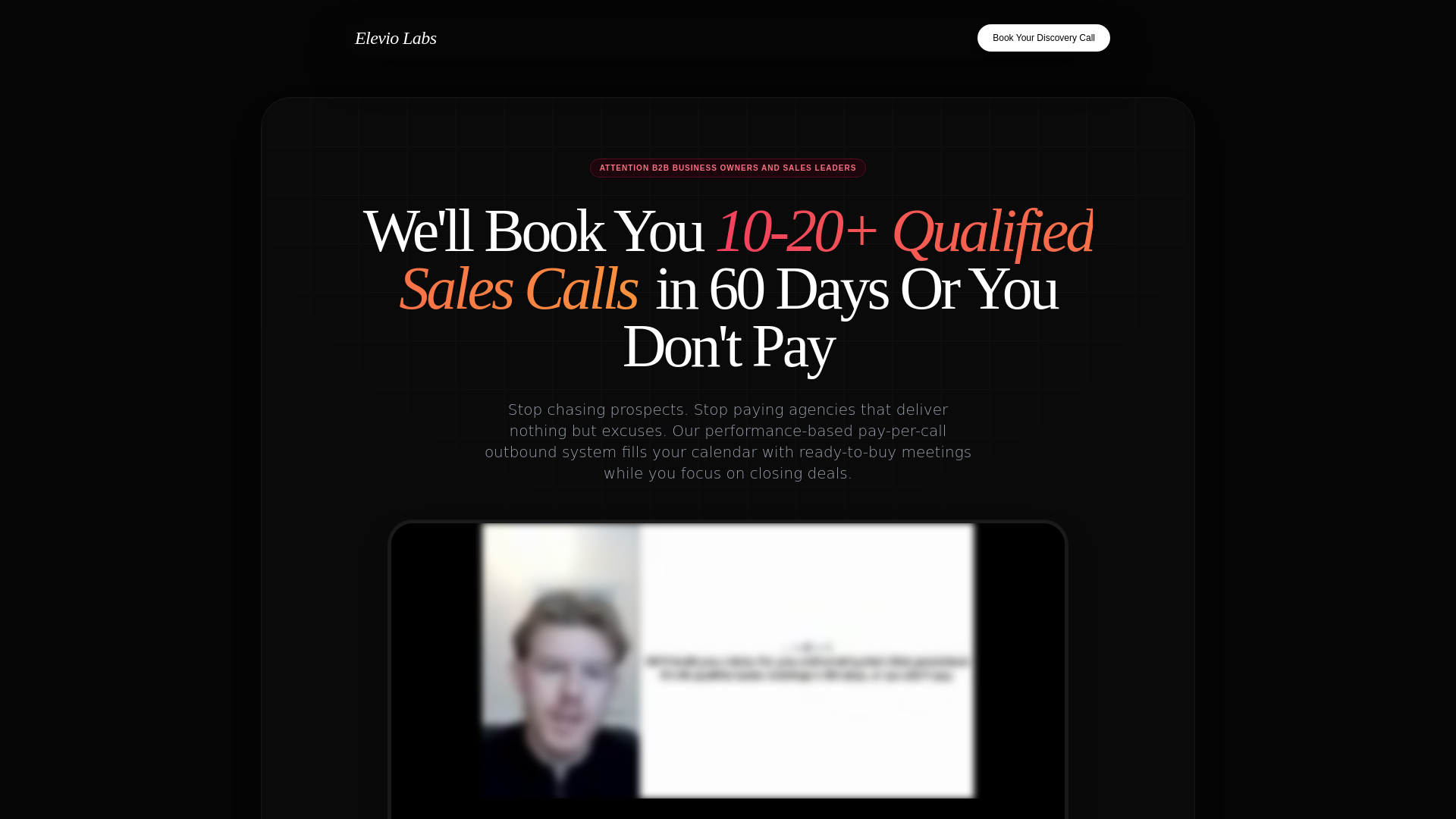 website screenshot of https://eleviohq.com/