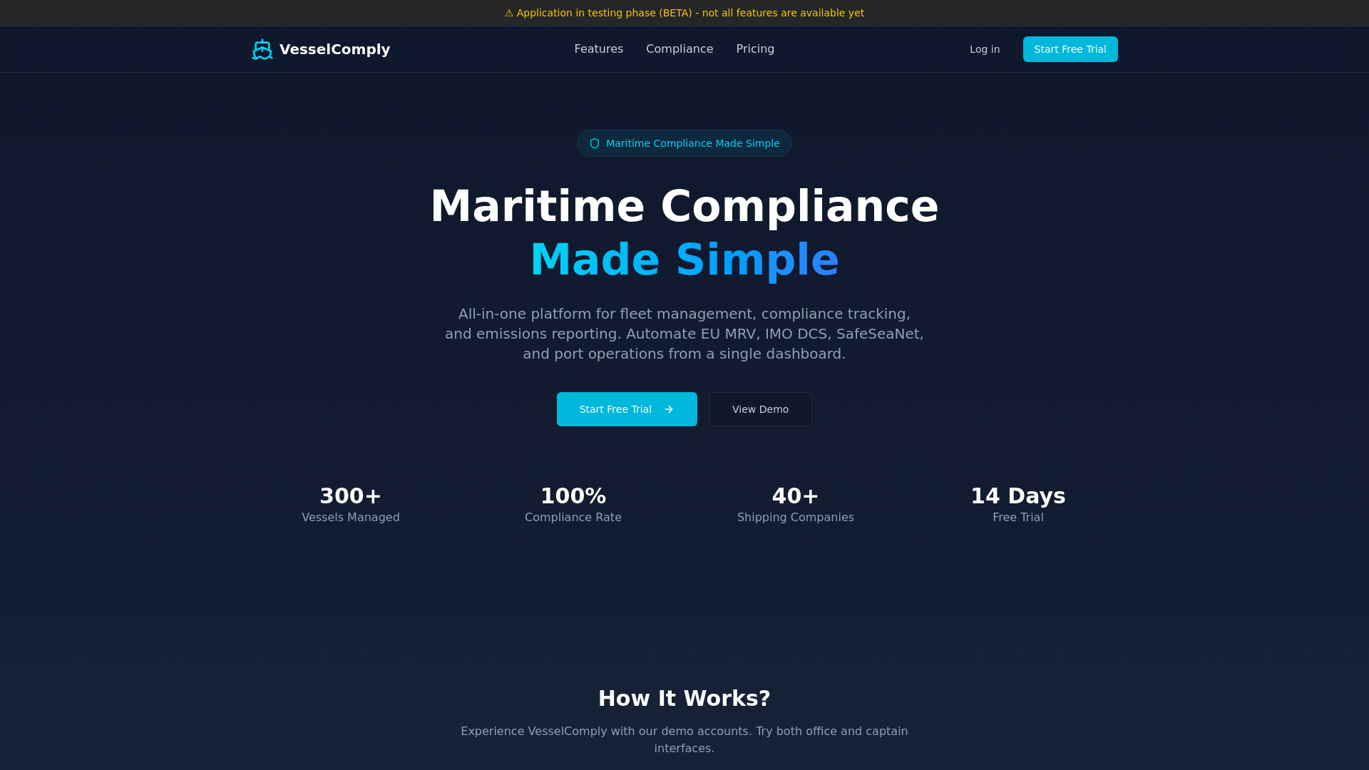 website screenshot of https://vesselcomply.com/