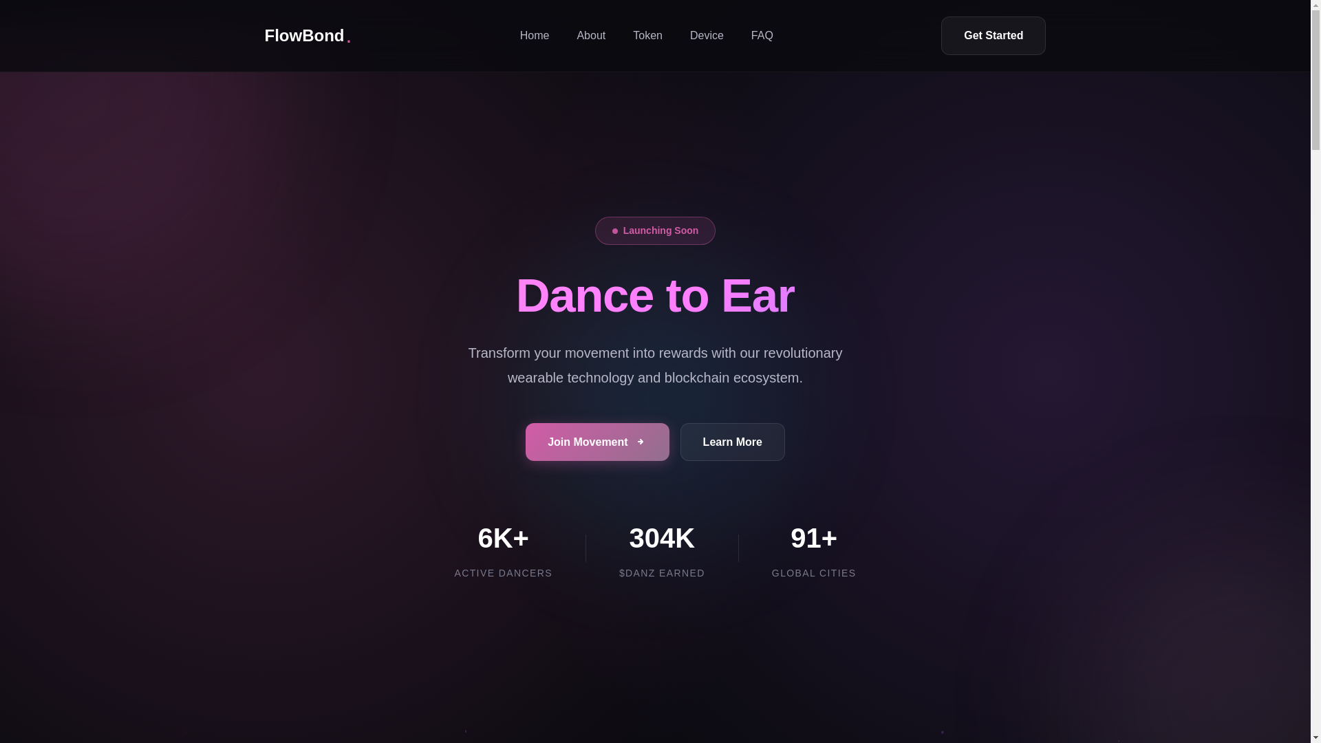 website screenshot of https://danz.now/