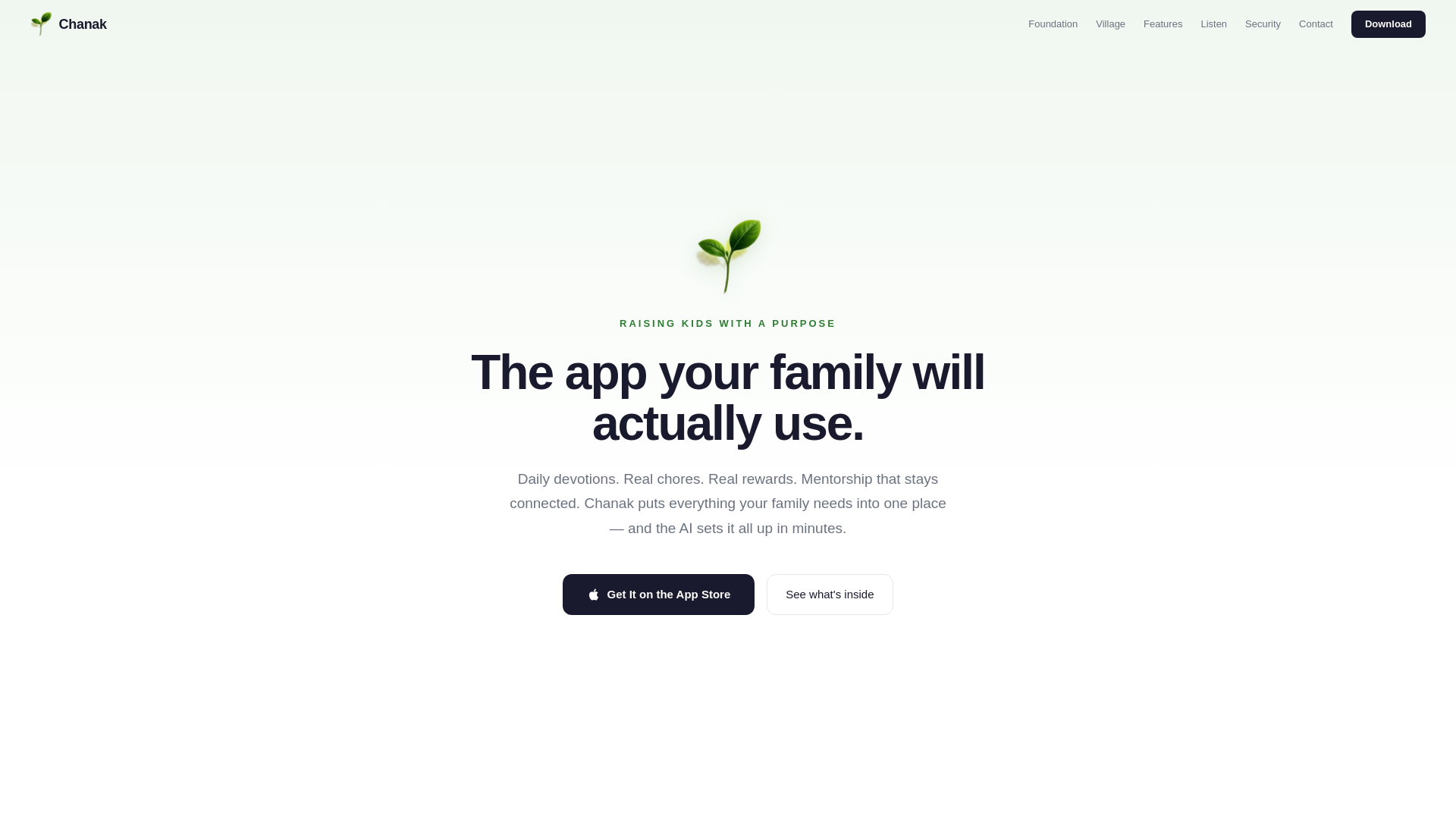 website screenshot of https://chanak.app/