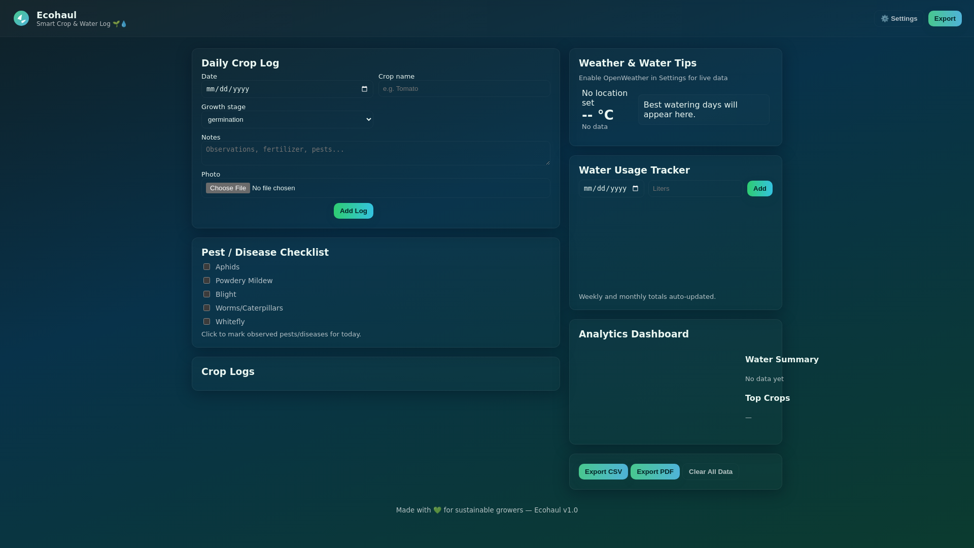 website screenshot of https://ecohaul.pages.dev/