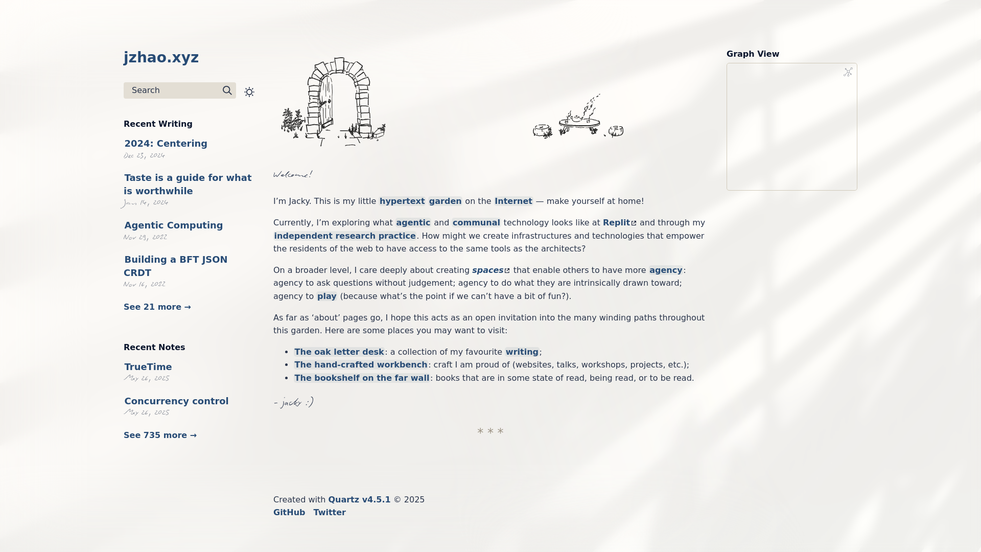 website screenshot of https://jzhao.xyz/