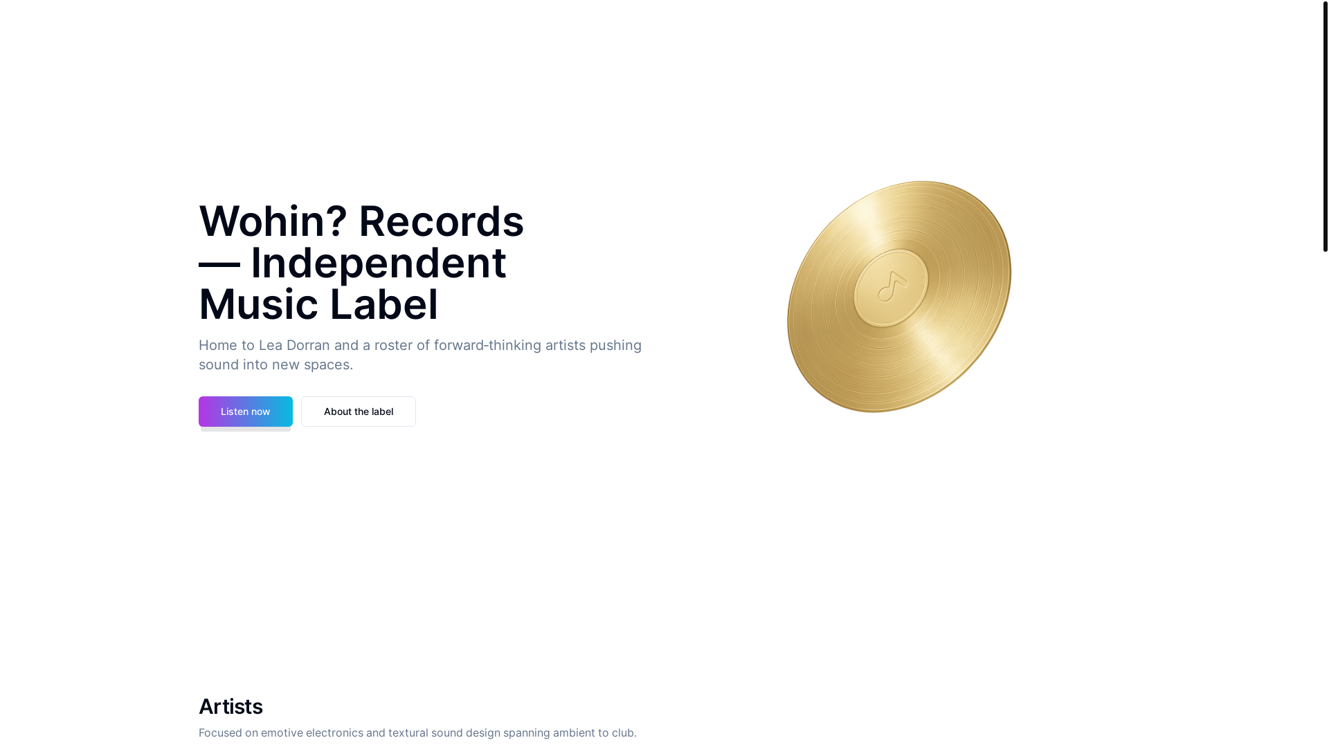 website screenshot of https://wohinrecords.com/