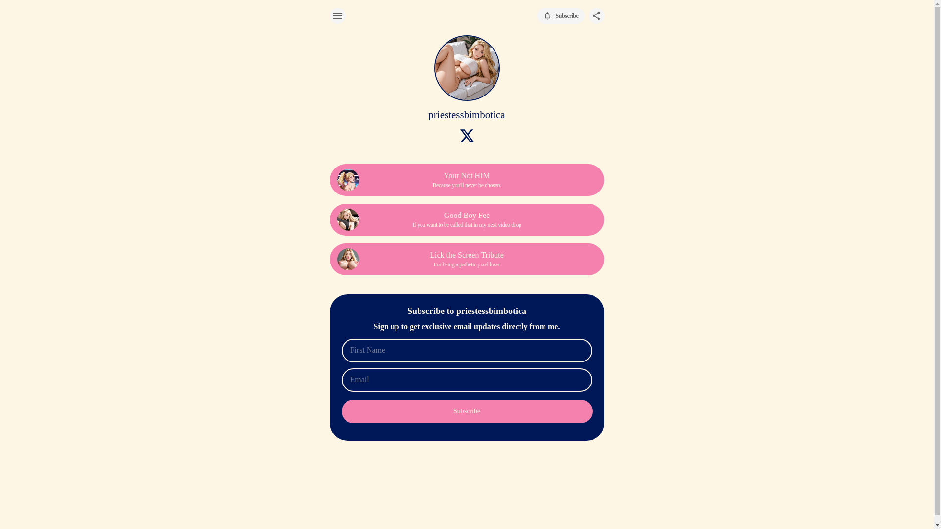 website screenshot of https://priestessbimbotica.com/