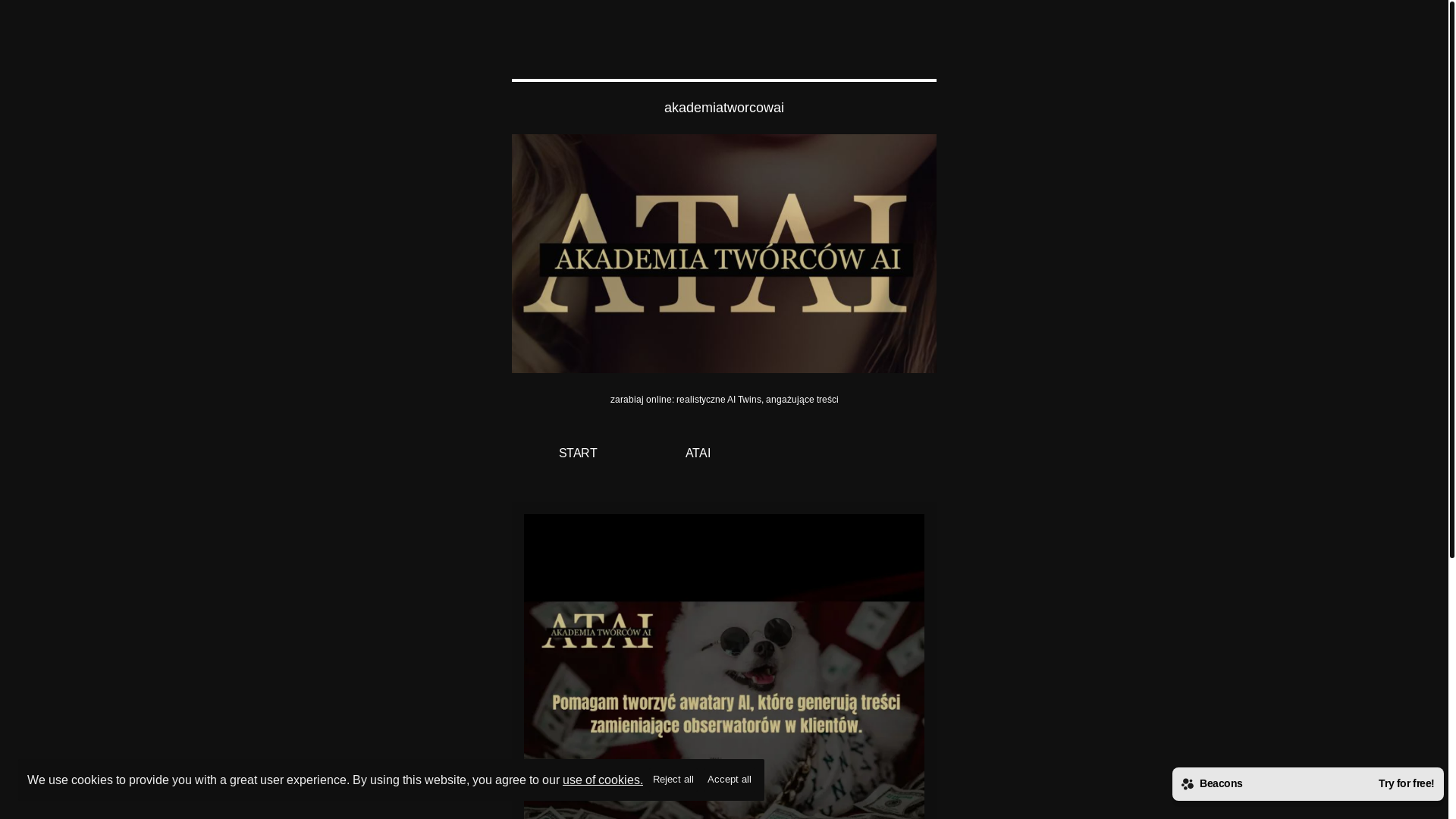 website screenshot of https://akademiatworcowai.com/