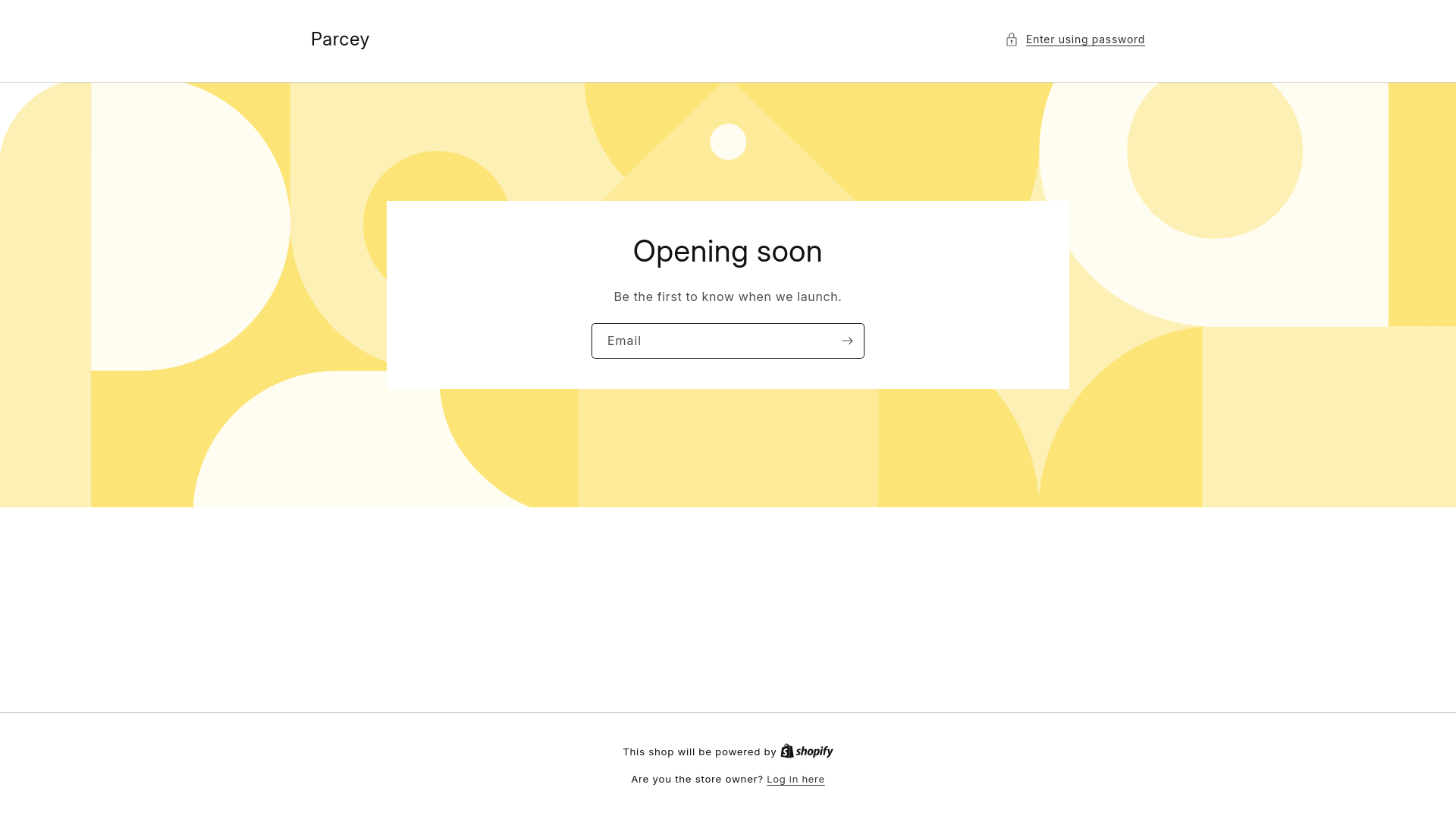 website screenshot of https://parcey.store/