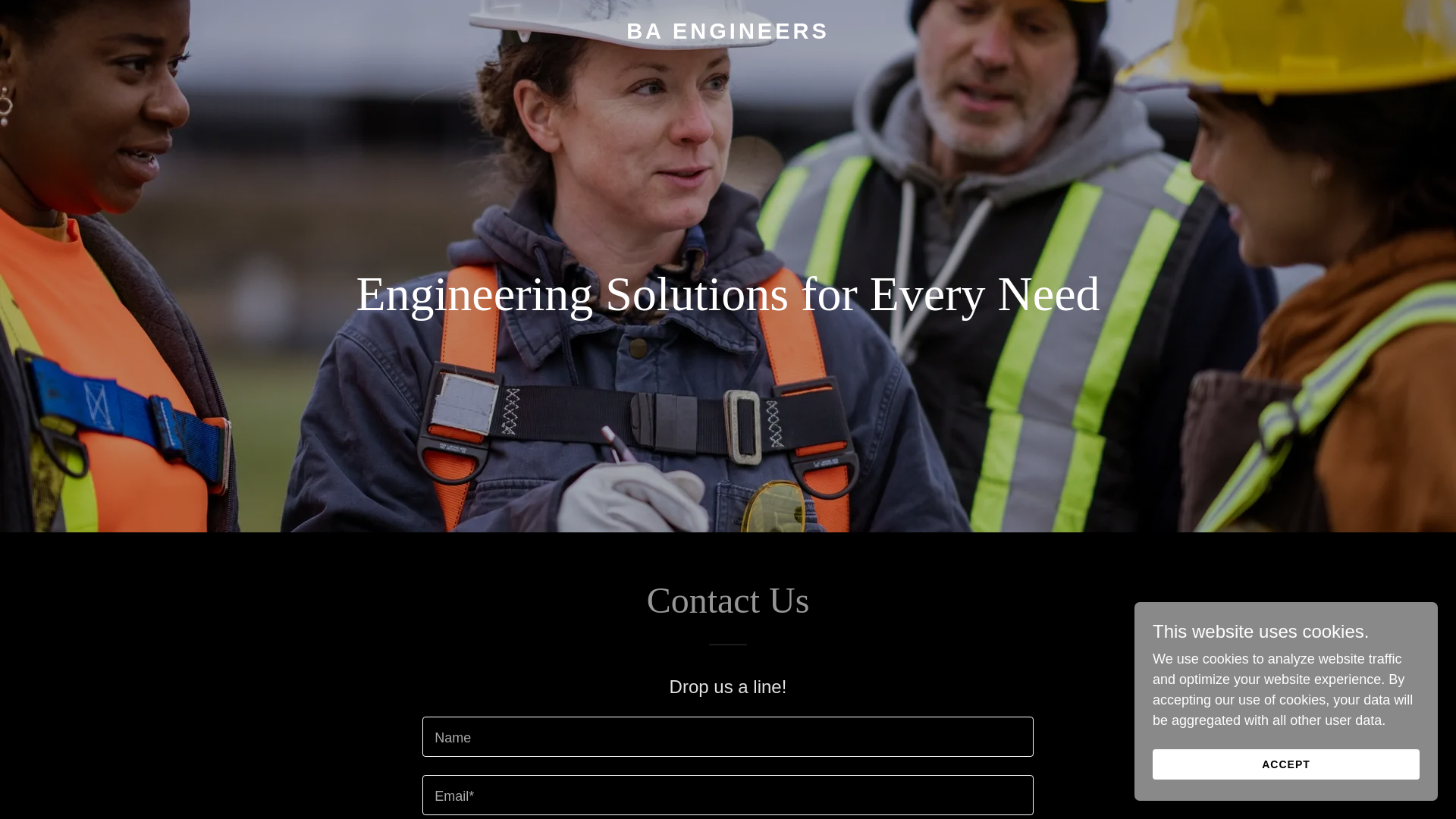 website screenshot of https://baengineers.site/