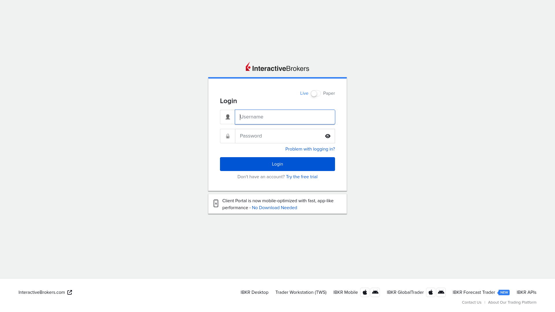 website screenshot of https://ibkr.bullinv.tech