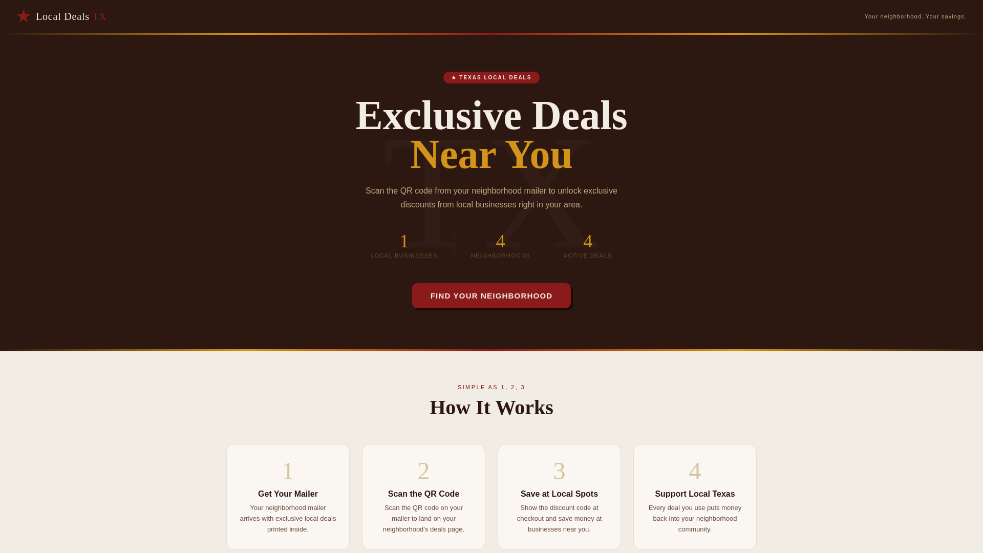 website screenshot of https://localdealstx.com