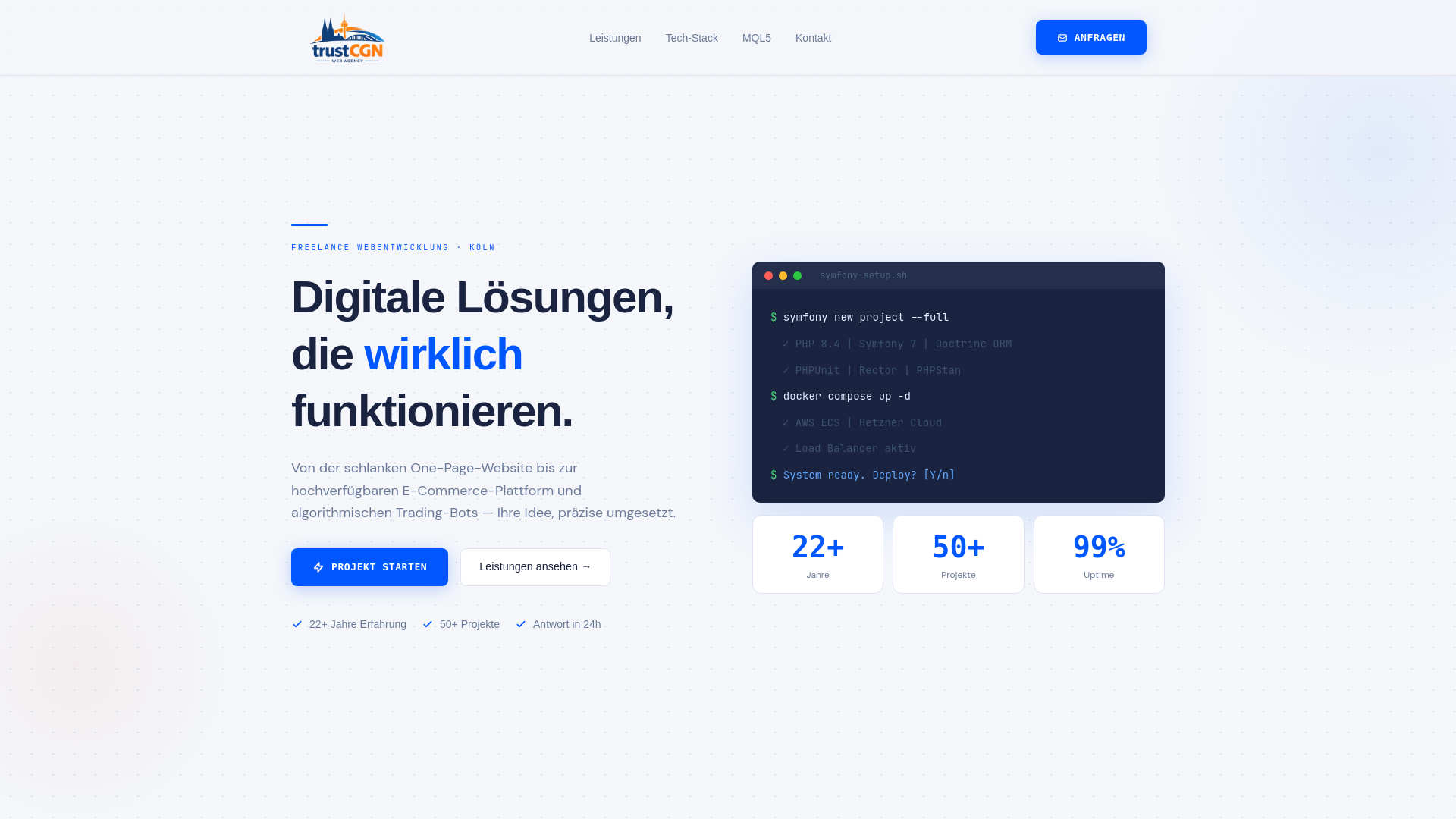 website screenshot of https://trustcgn.de/