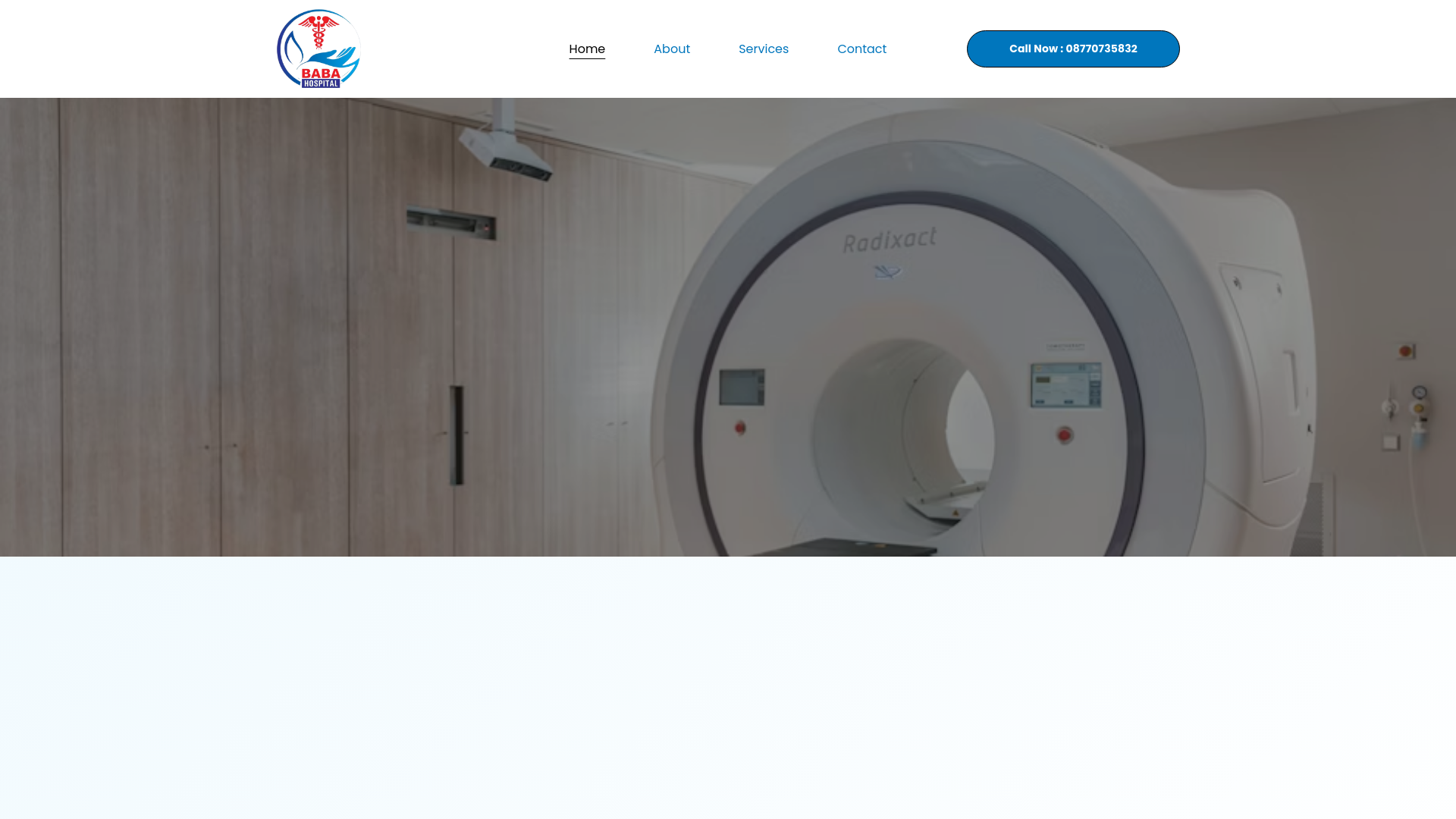 website screenshot of https://babamultispecialityhospital.in