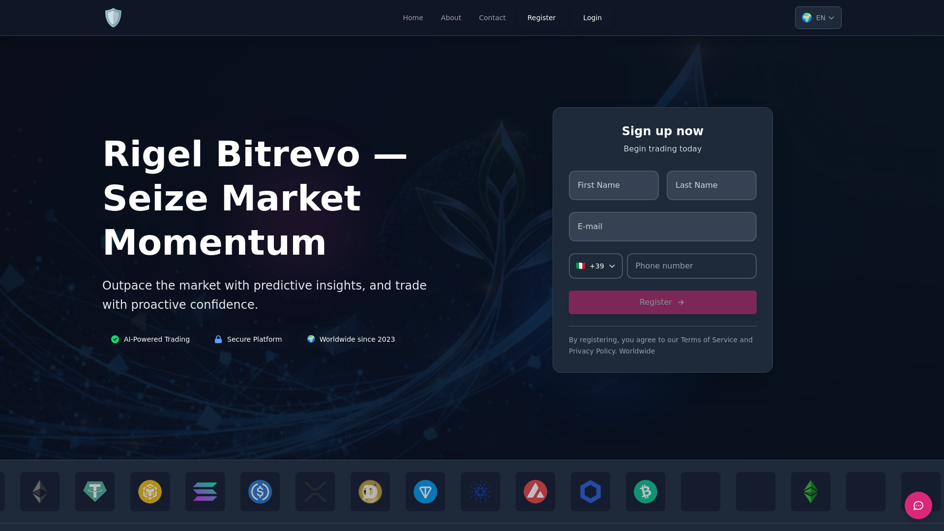 website screenshot of https://rigel-bitrevo.today/