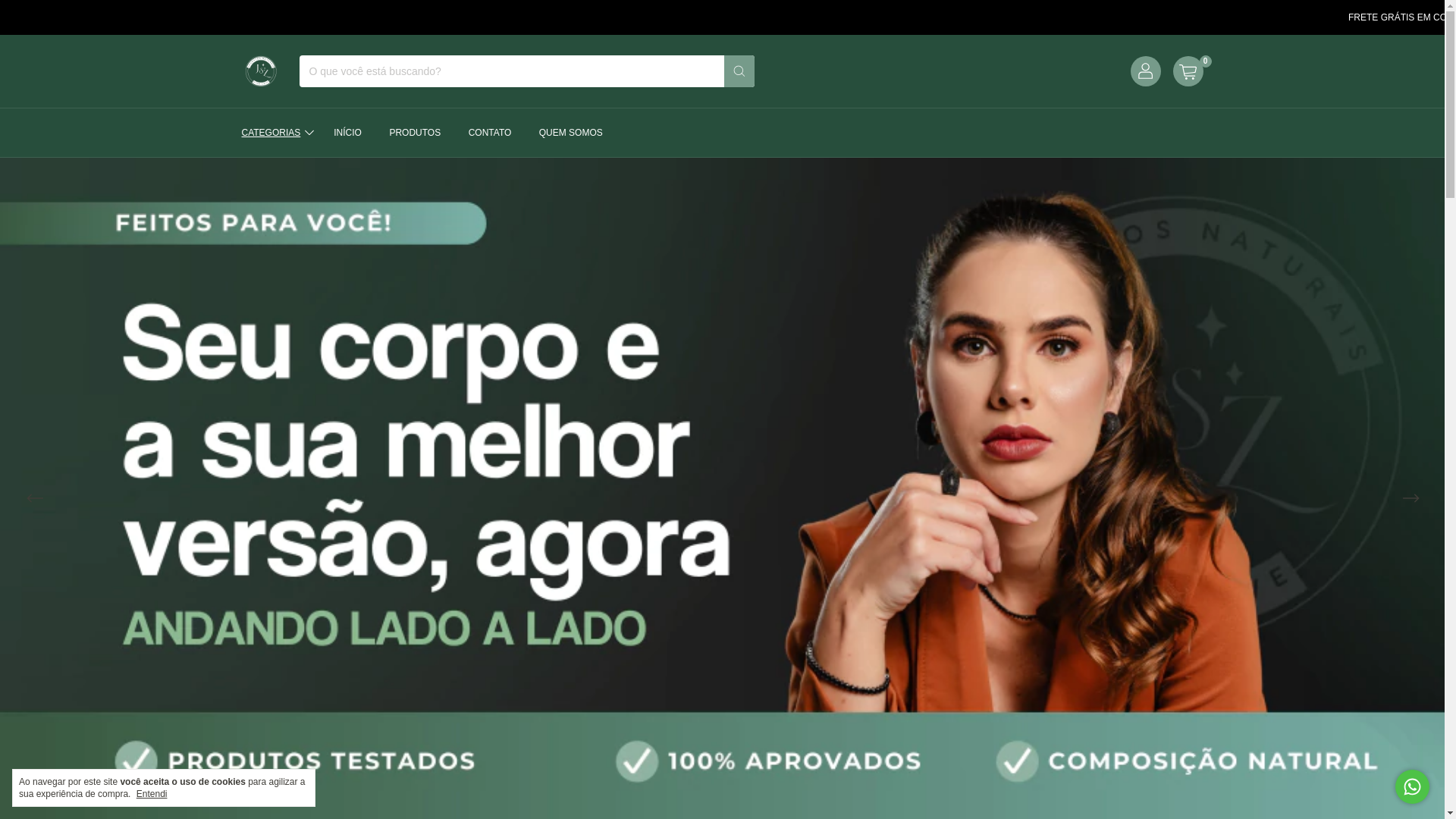 website screenshot of https://jsznaturais.com.br/