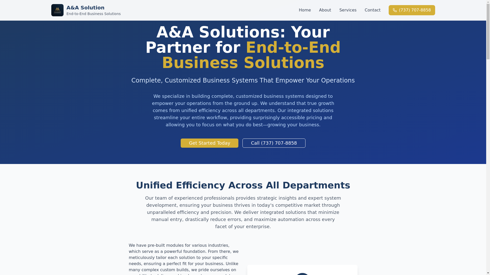 website screenshot of https://anasoluations.com/