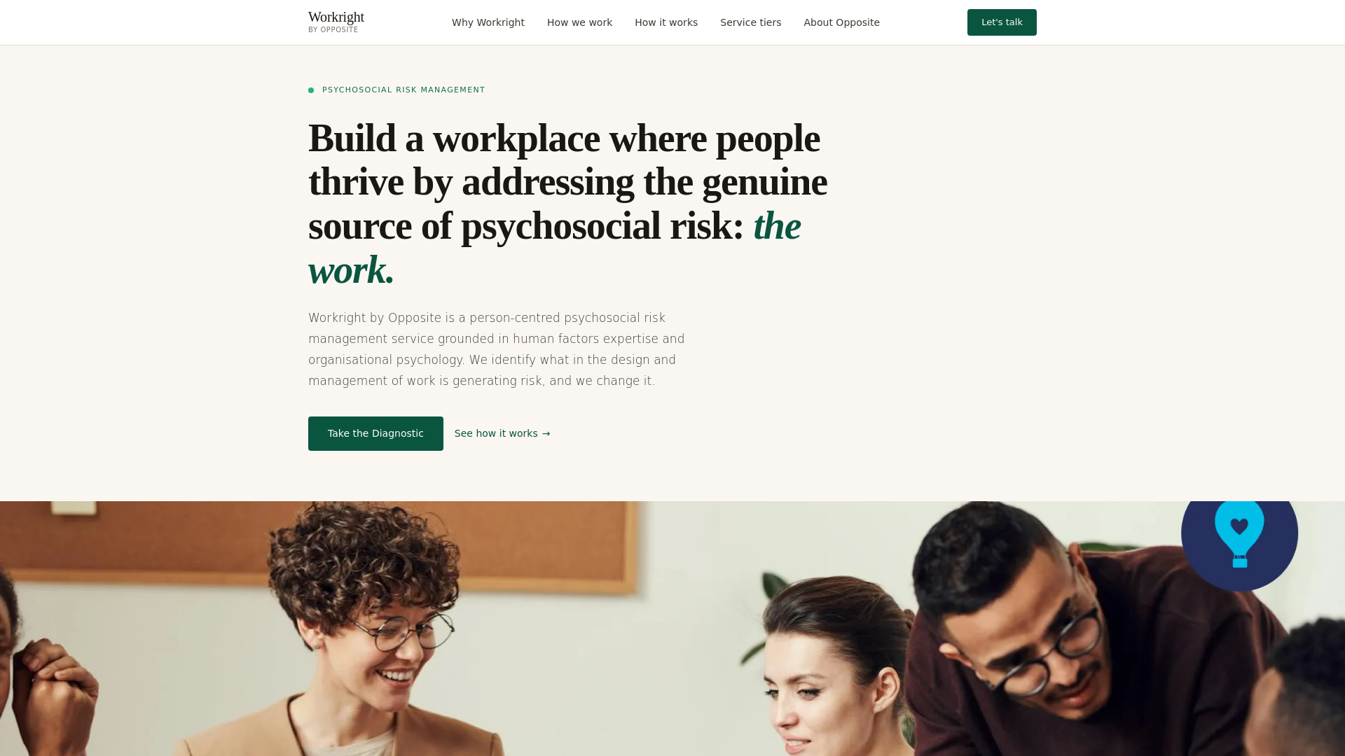 website screenshot of https://work-design-diagnostic.pages.dev/