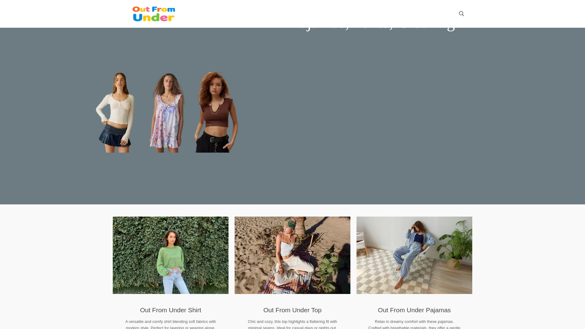 website screenshot of https://outfromunderbrand.com/