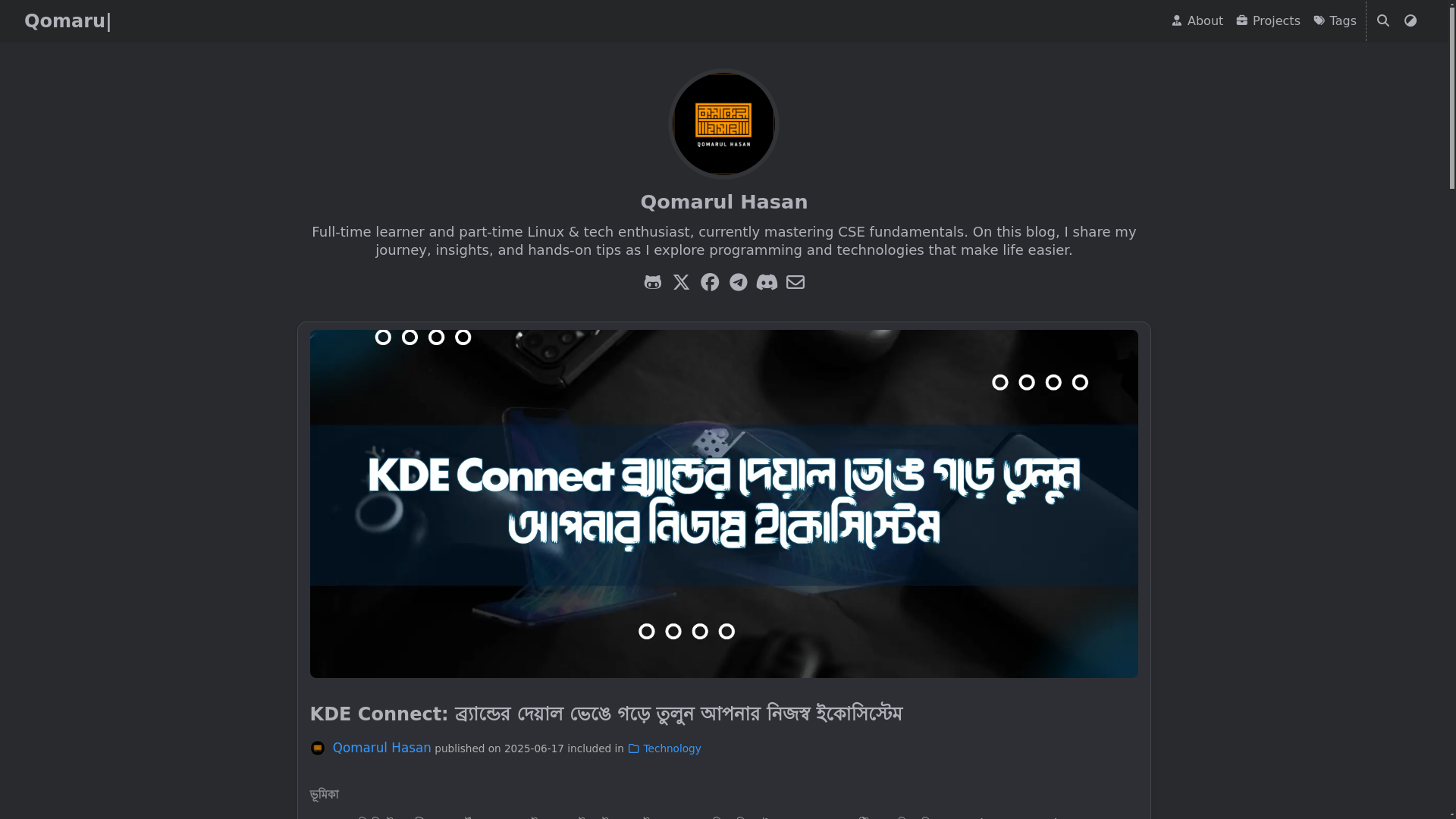 website screenshot of https://qomarhsn.pages.dev/