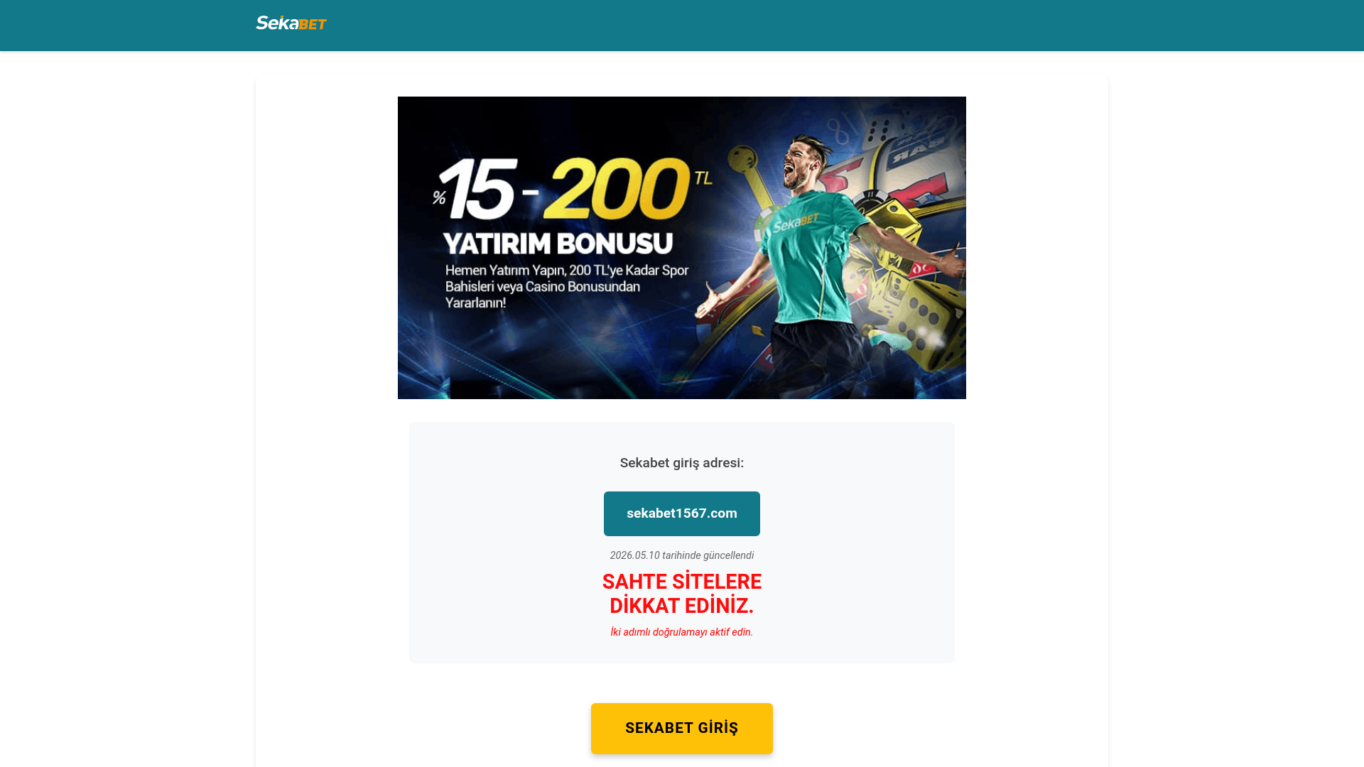website screenshot of https://tr.sekabet-guncel.live