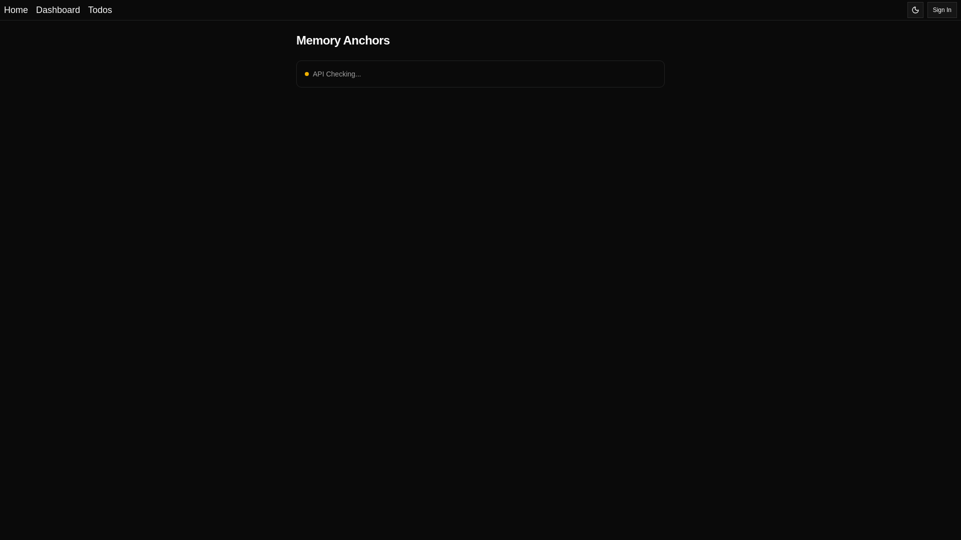 website screenshot of https://memoryanchors.app/