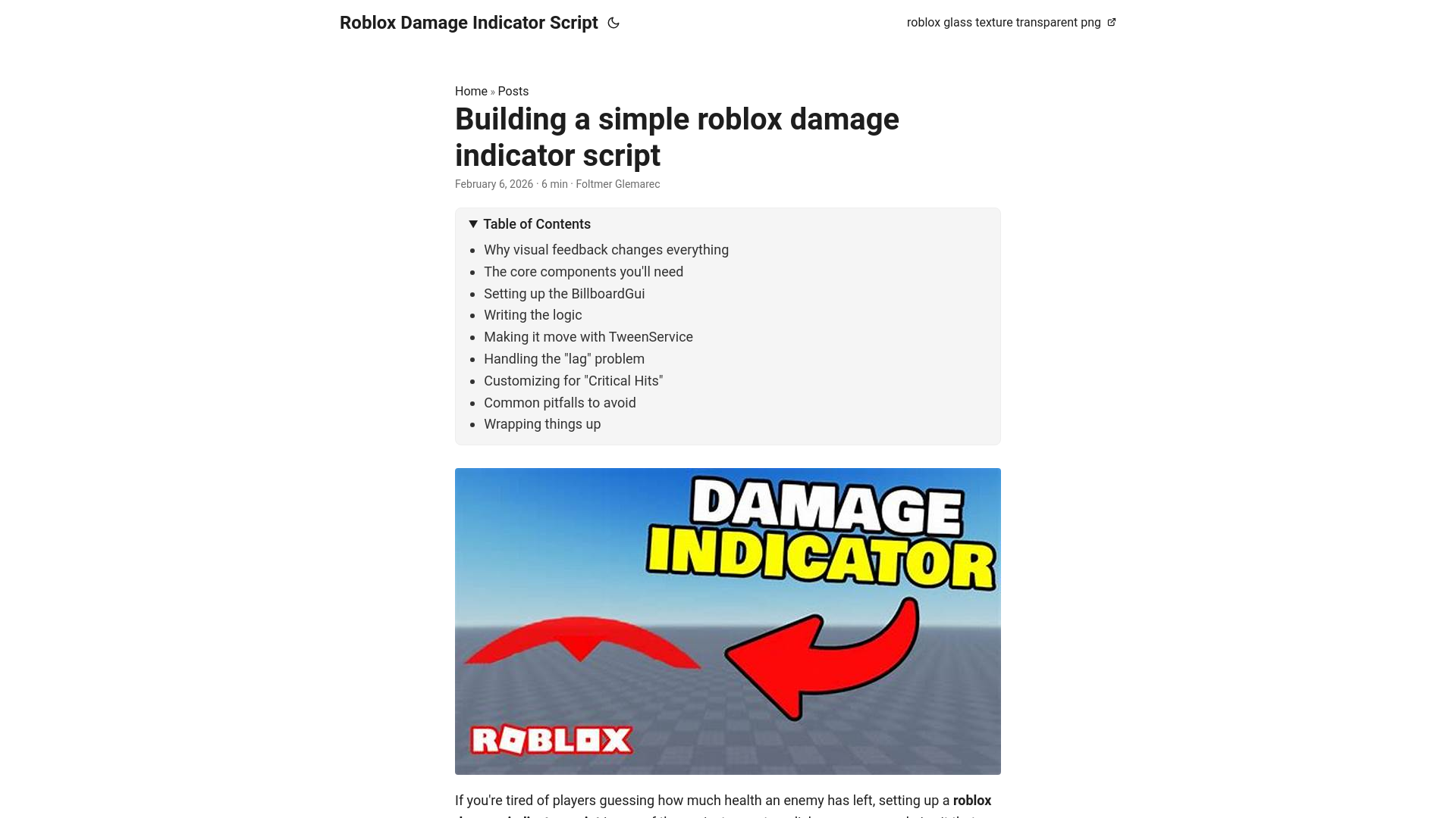 website screenshot of https://roblox-damage-indicator-script.pages.dev/