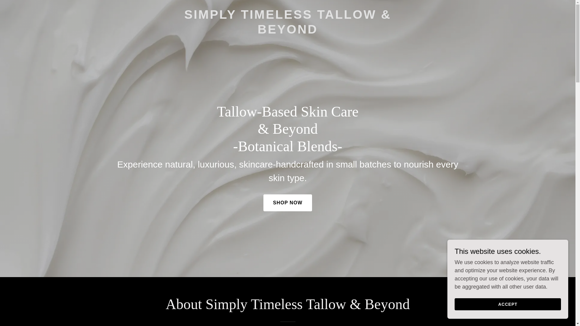 website screenshot of https://simplytimelesstallowbeyond.com/