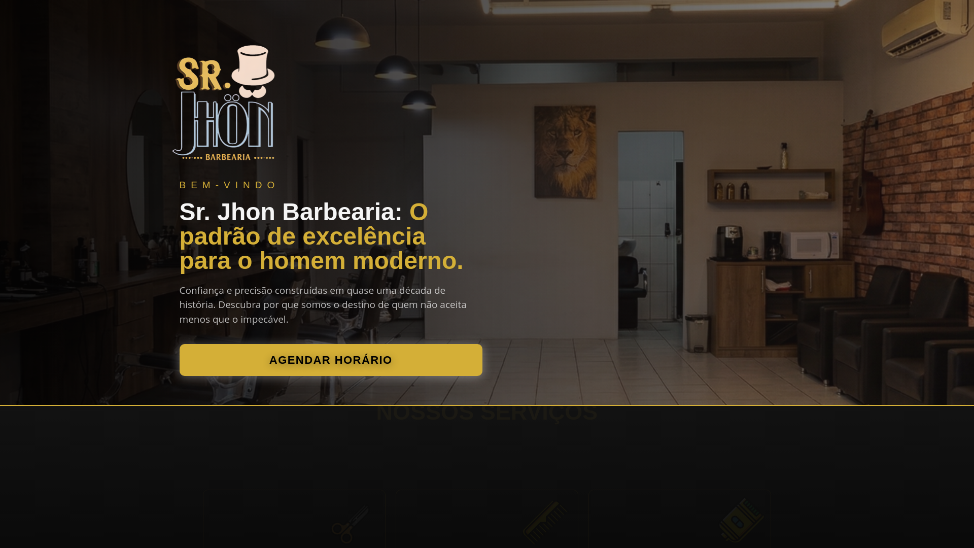 website screenshot of https://srjhonbarbearia.com.br/