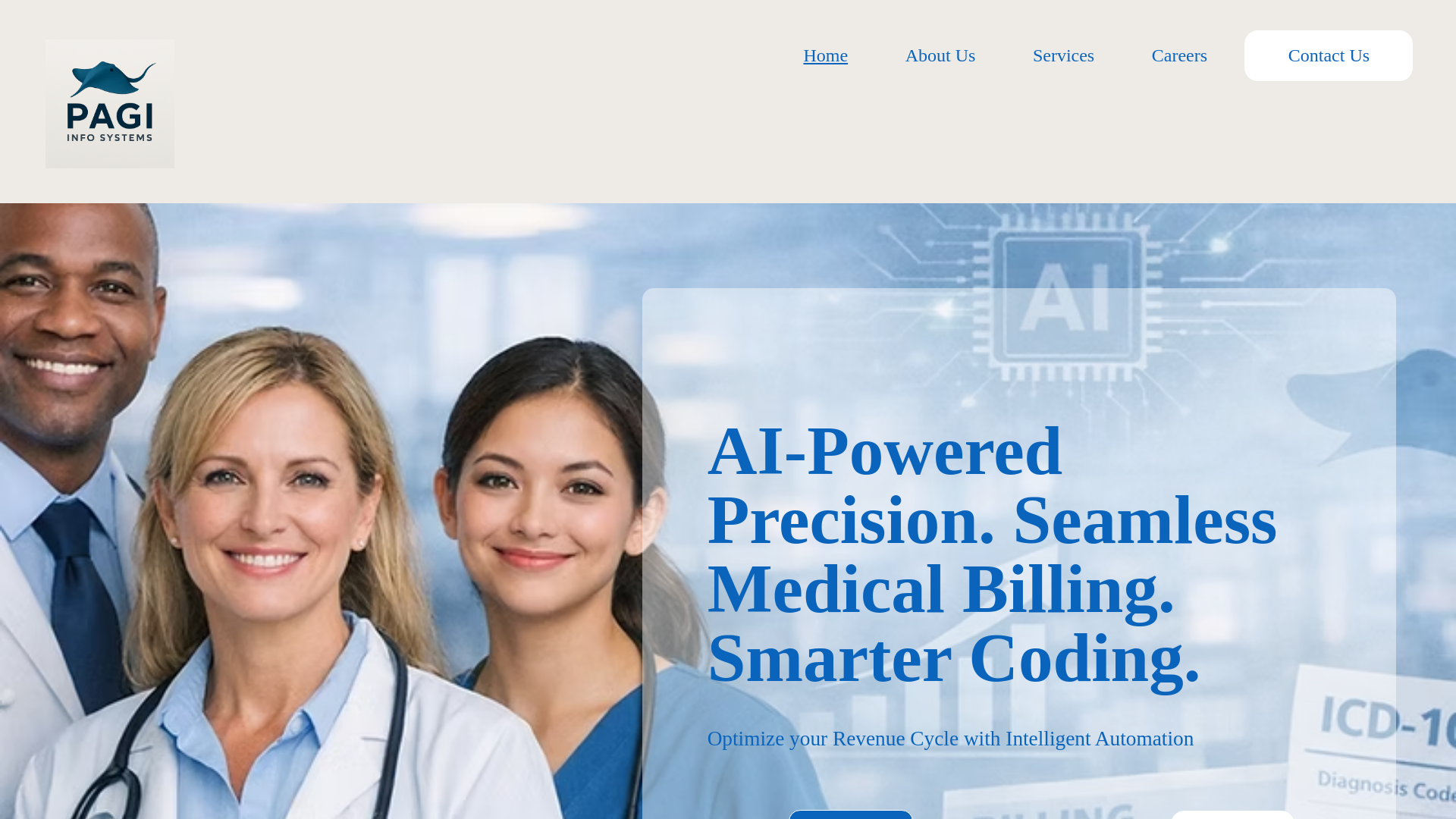 website screenshot of https://pagiinfosystems.com/