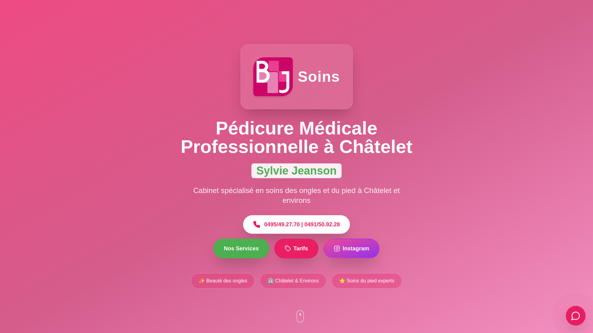 website screenshot of https://pedicure-medicale-chatelet.be