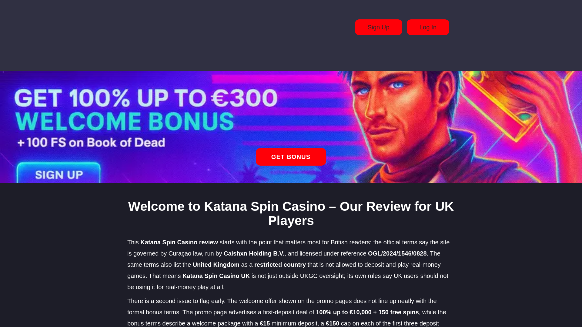 website screenshot of https://katanaspin-casino.bet/