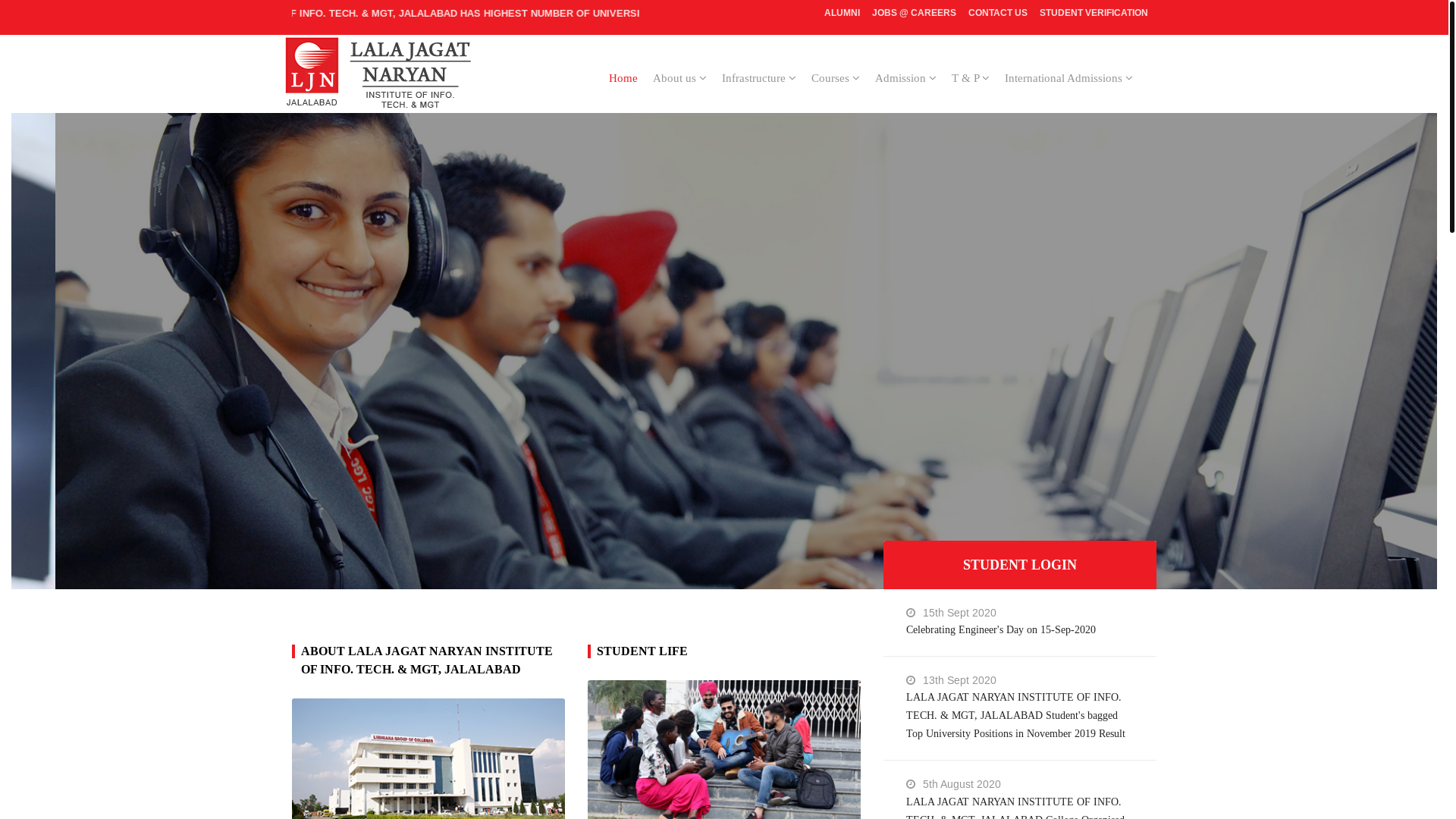 website screenshot of https://ljniinfotech.com/