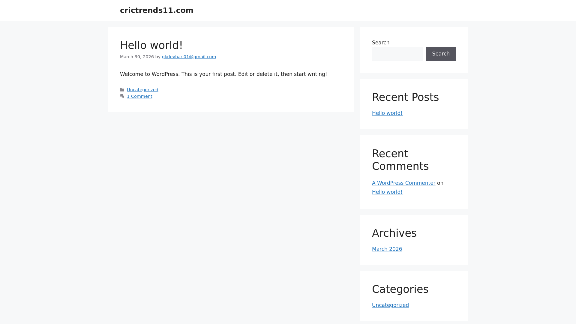 website screenshot of https://crictrends11.com/