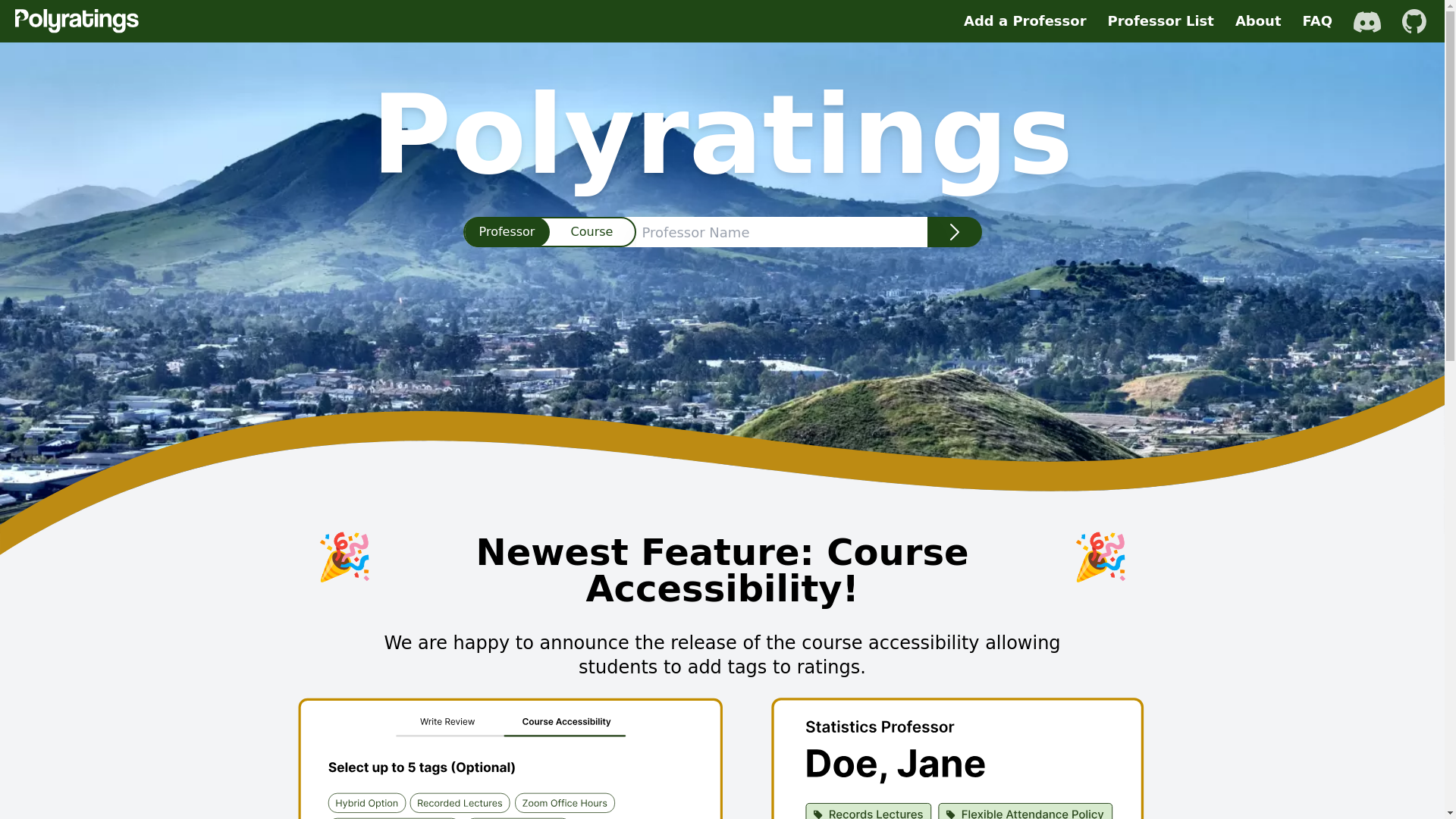 website screenshot of https://polyratings.pages.dev/