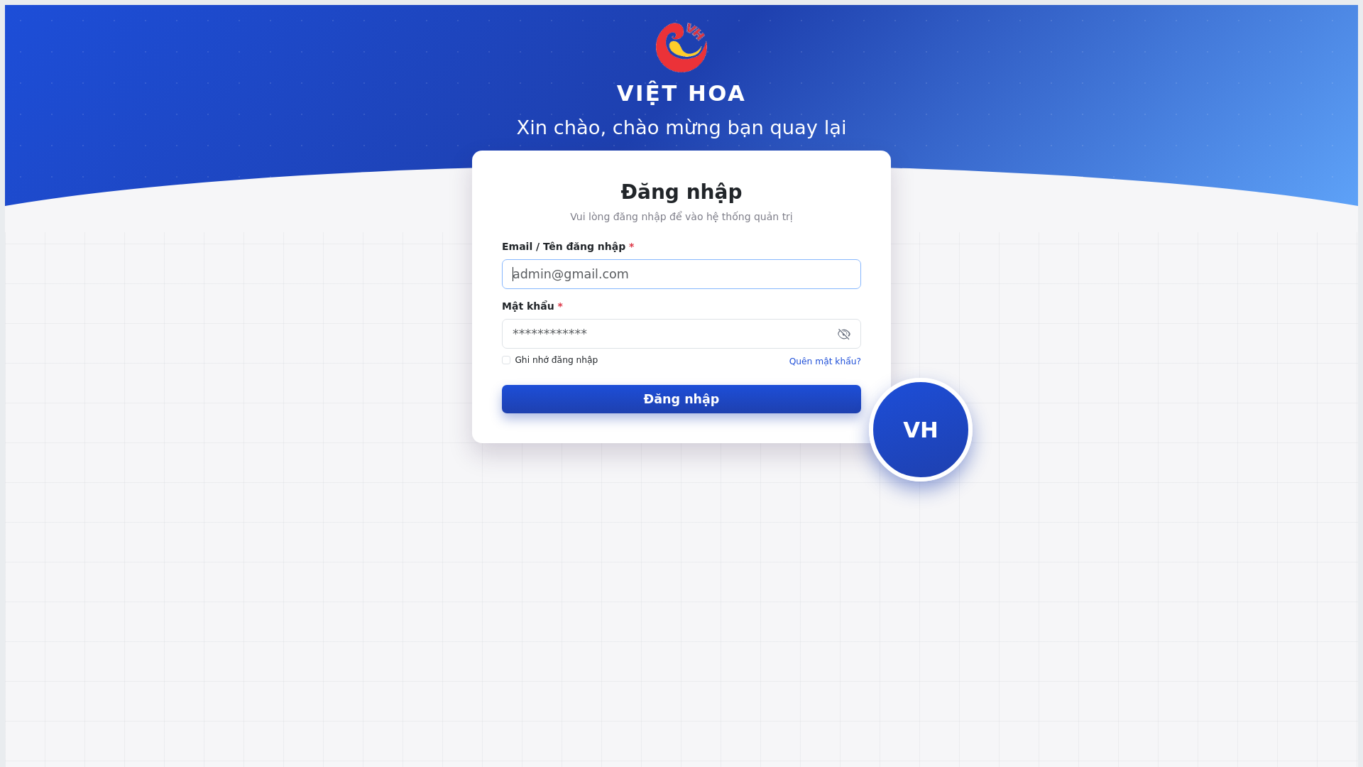 website screenshot of https://viethoavietnam.com