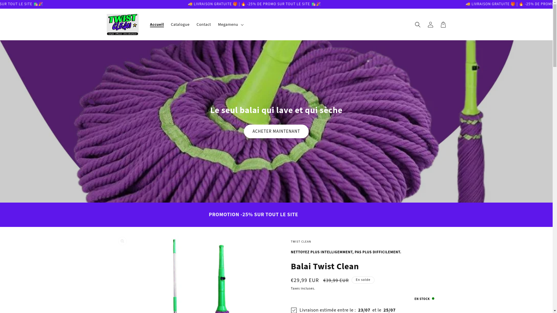 website screenshot of https://twistclean.fr/